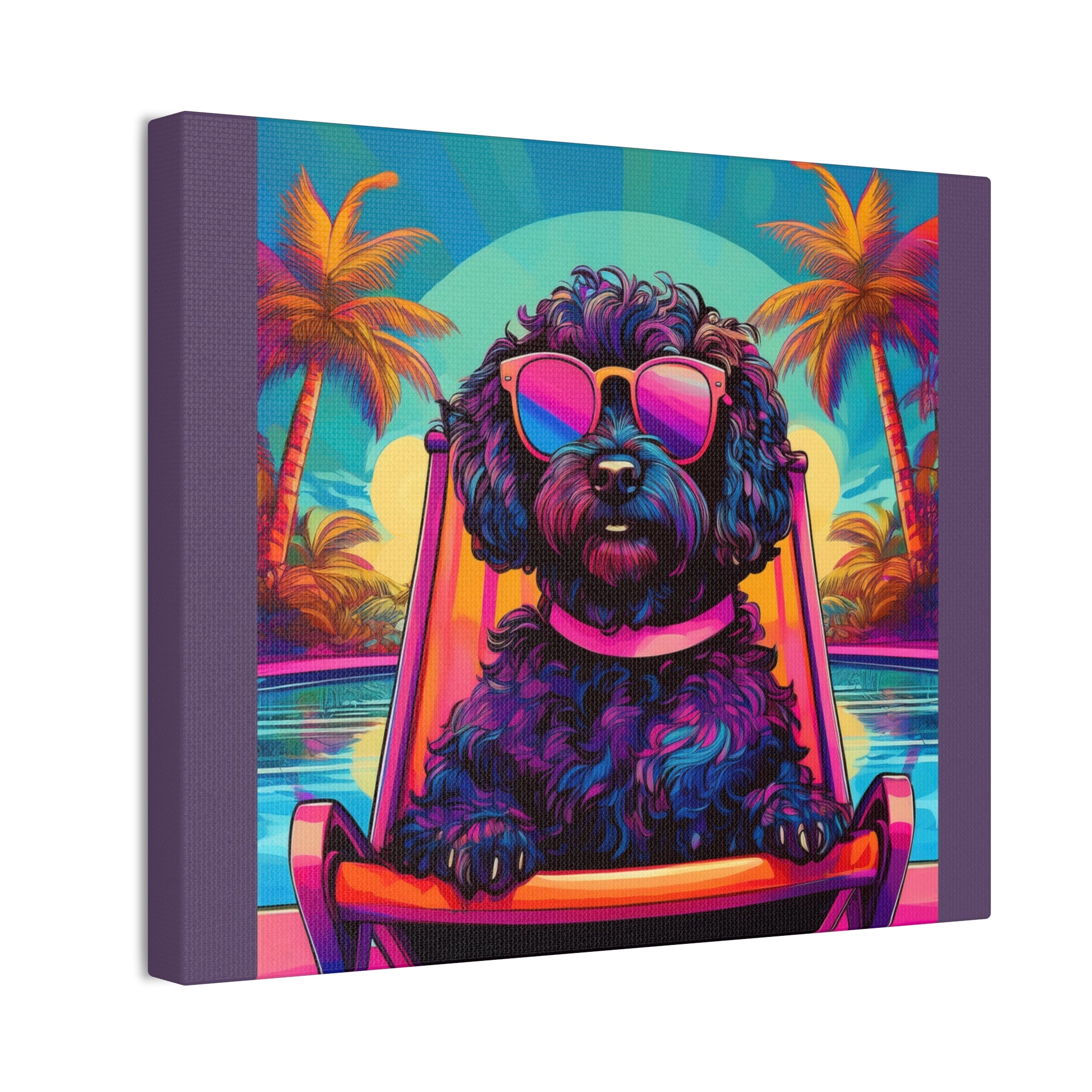Doodle Poolside Canvas Painting