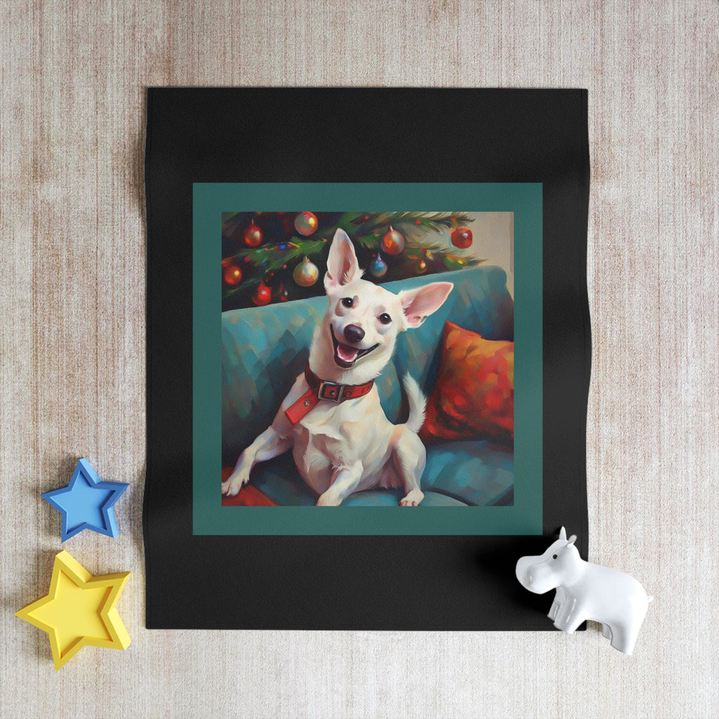 White Corgi Holiday II Throw Blanket