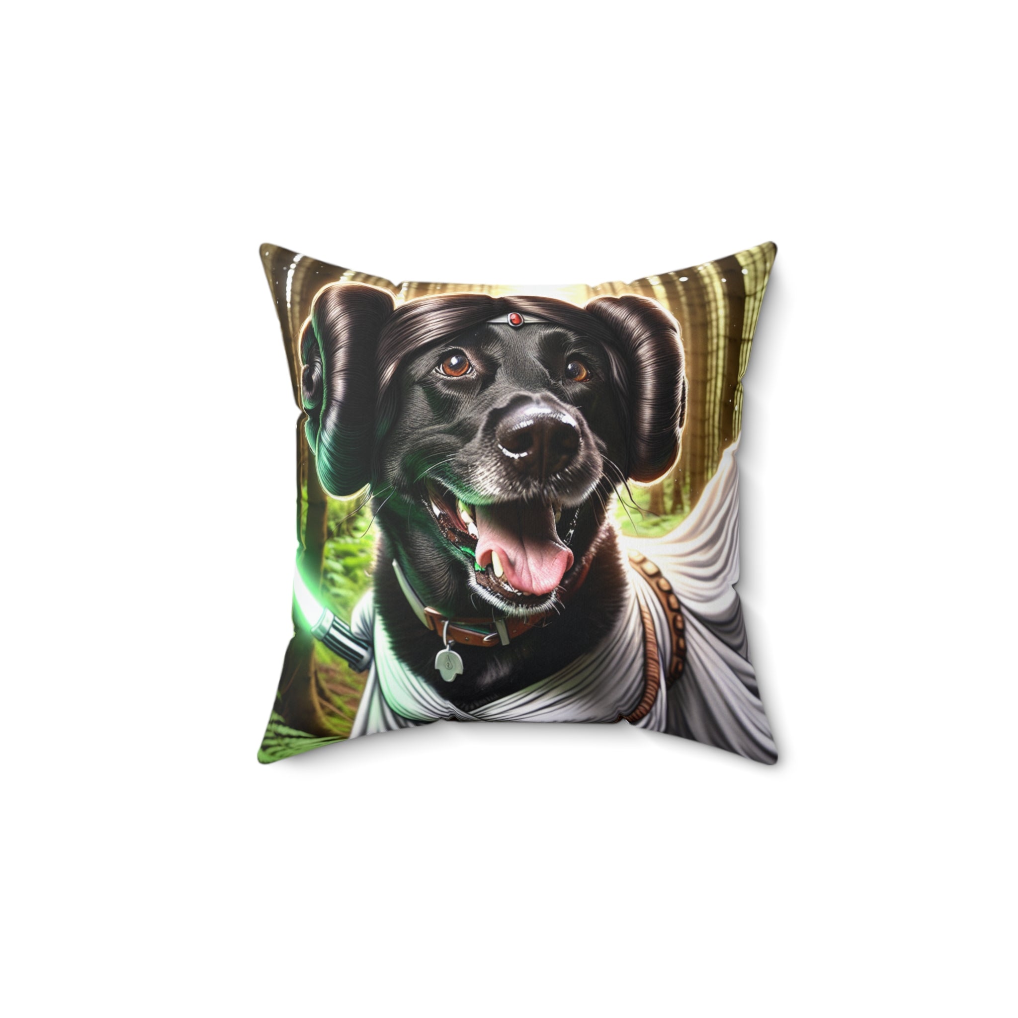 Black Lab Galaxy Princess Polyester Square Pillow