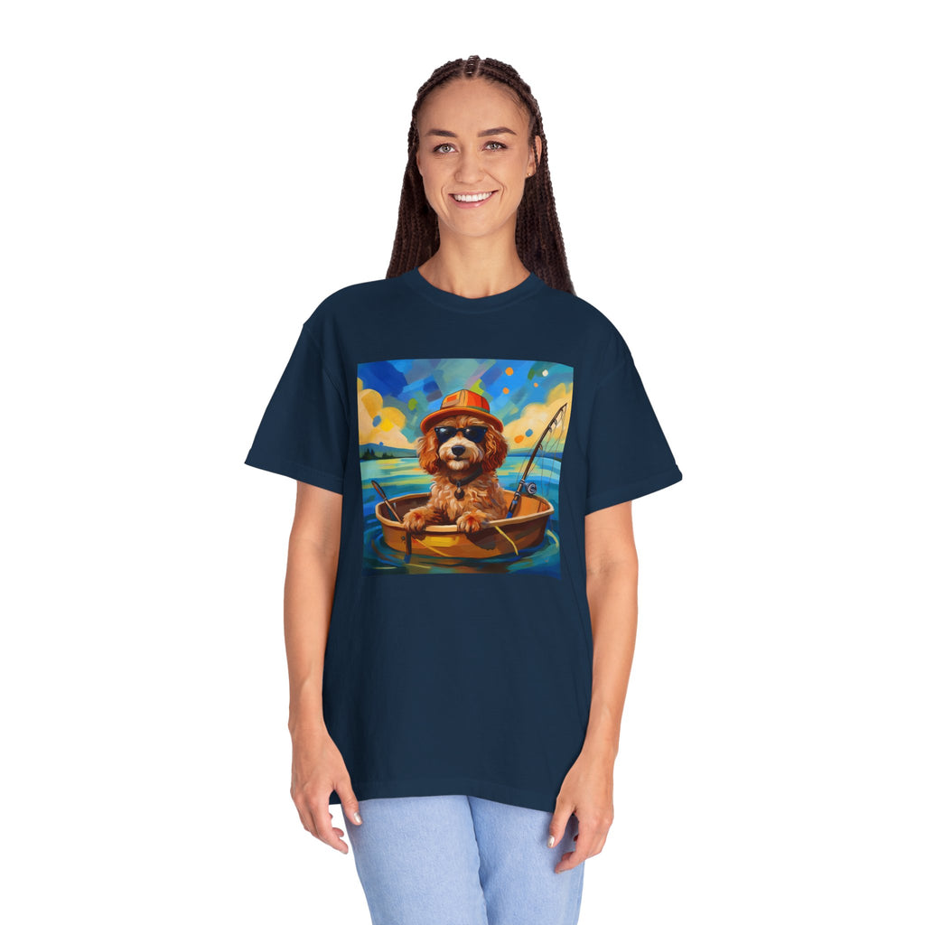 Doodle Fishing Unisex Garment-Dyed T-shirt