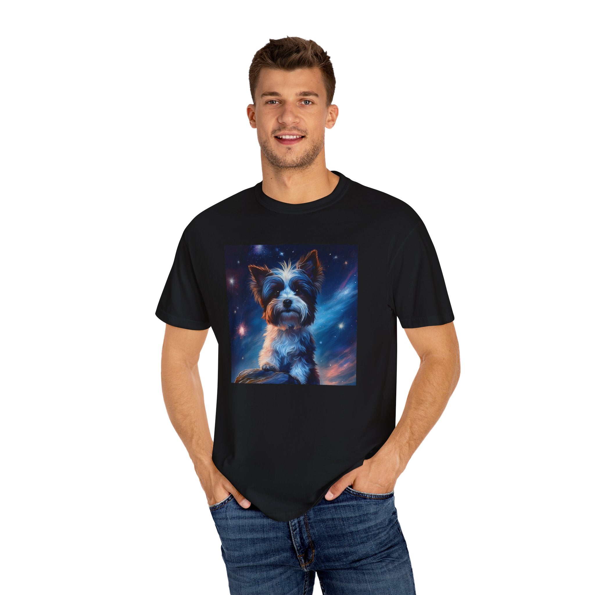 Biewer Terrier Stary Night Unisex Garment-Dyed T-shirt