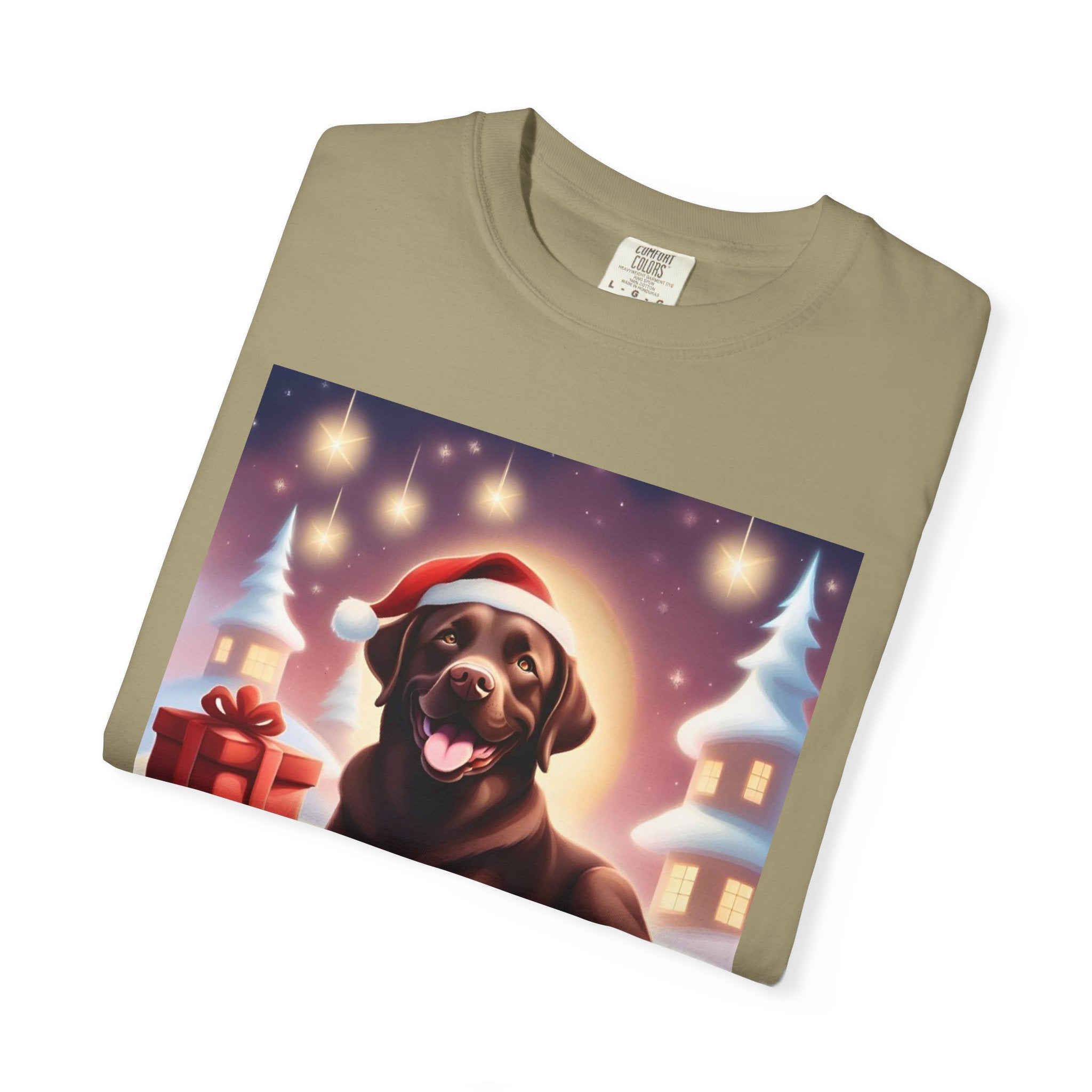 Chocolate Lab Holiday Unisex Garment-Dyed T-shirt
