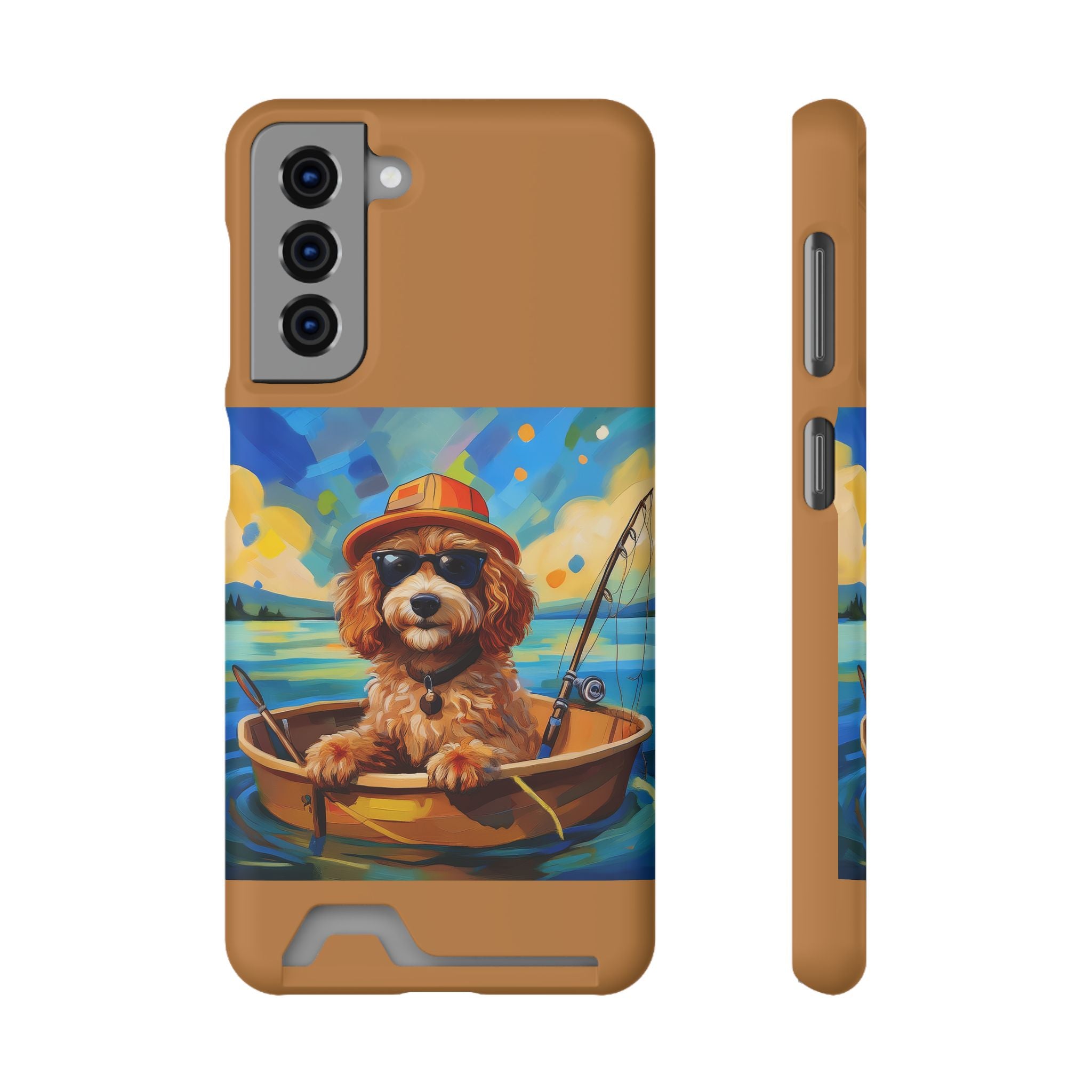 Doodle Fishing Phone Case with Card Holder