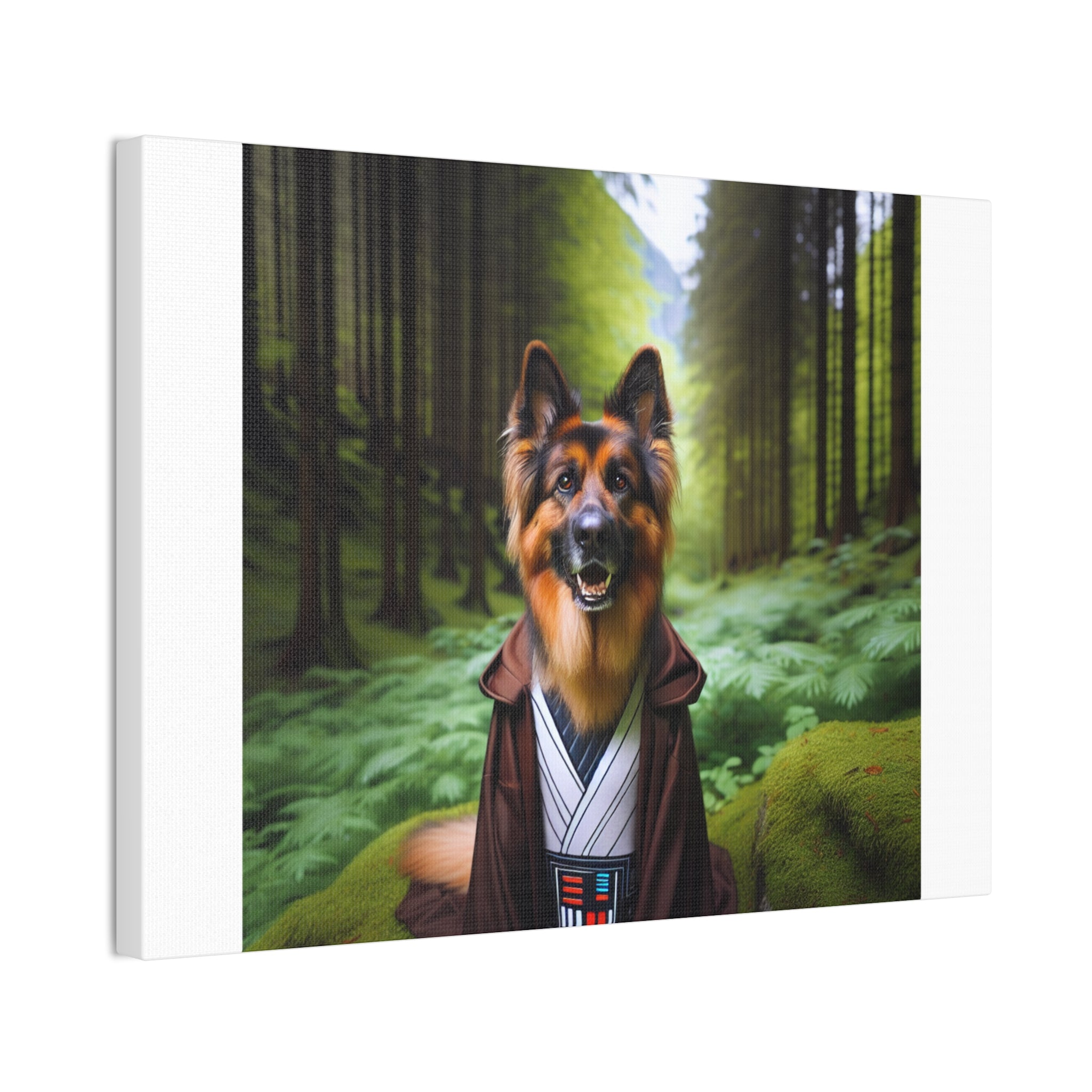 German Shepherd Forest Knight Canvas Stretched, 0.75"