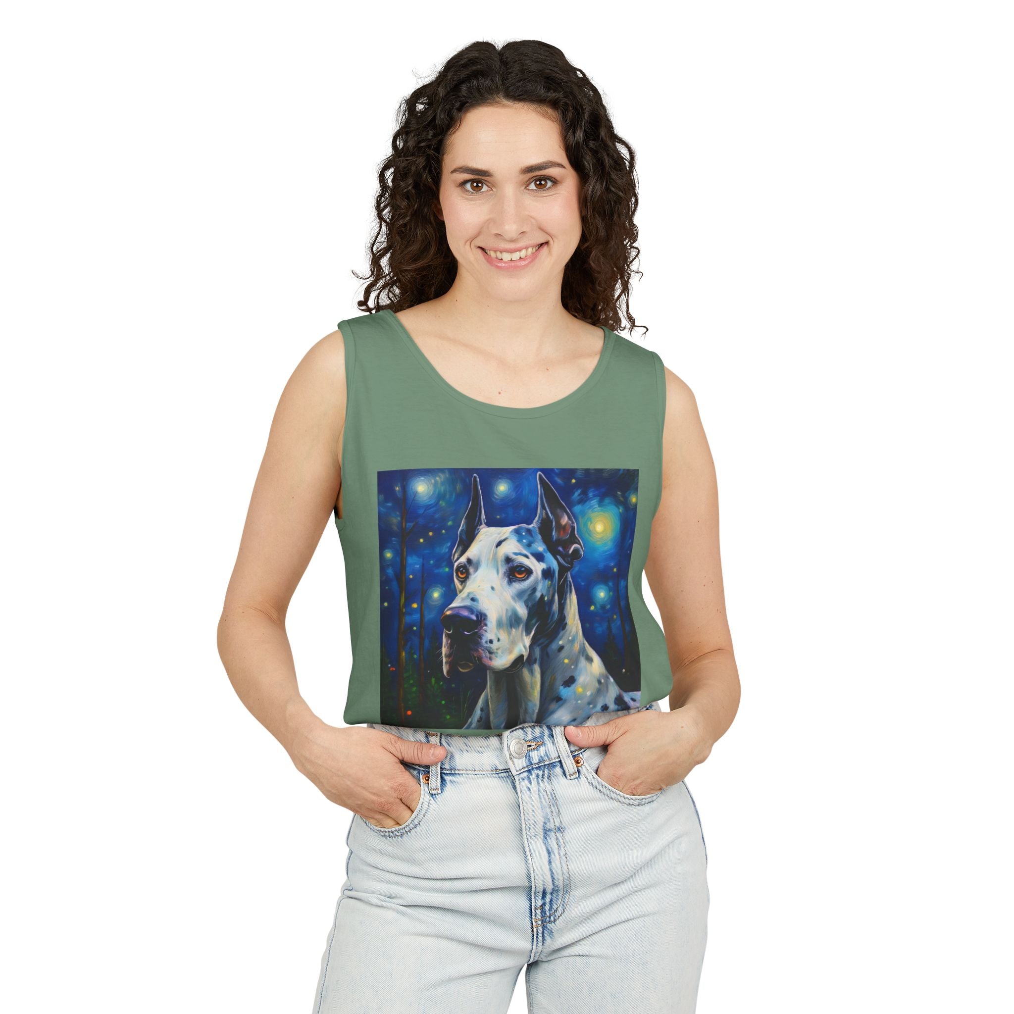 Great Dane Stary Night Unisex Tank Top