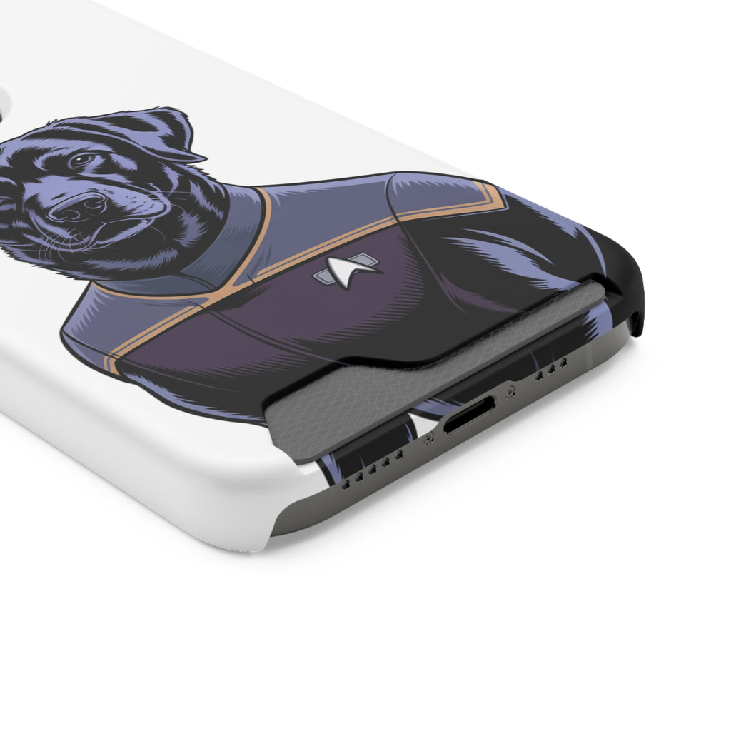Black Lab Dog-Fleet Phone Case with Card Holder