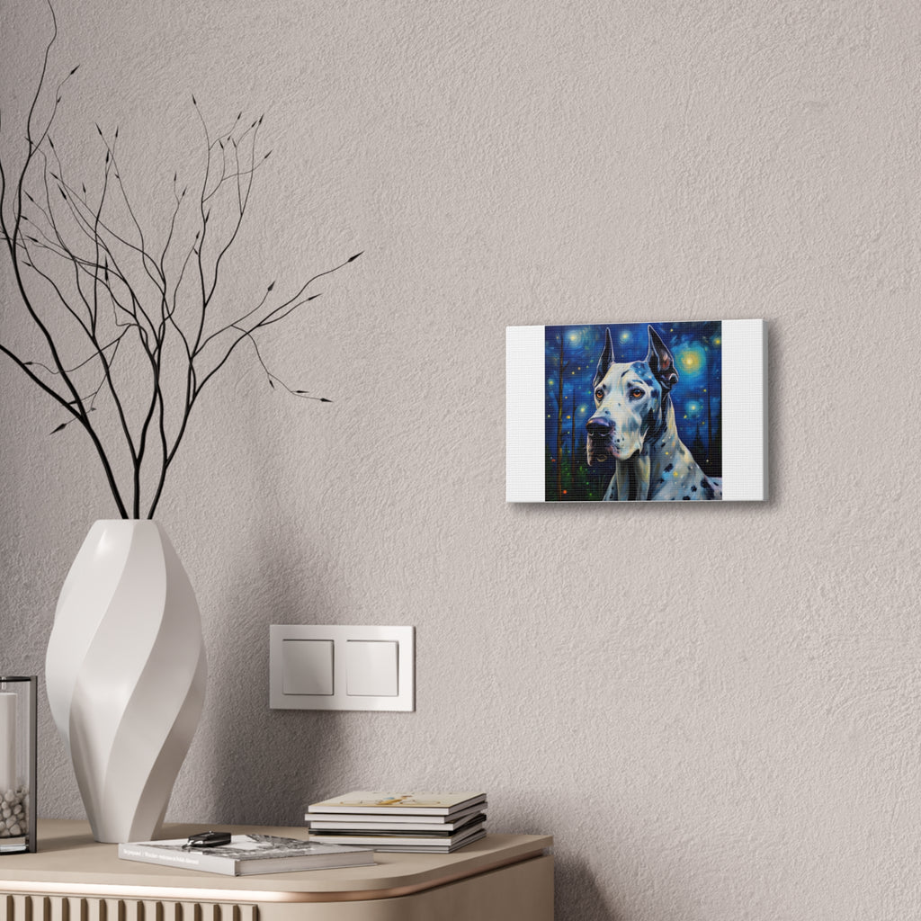 Great Dane Stary Night Canvas Stretched, 0.75"