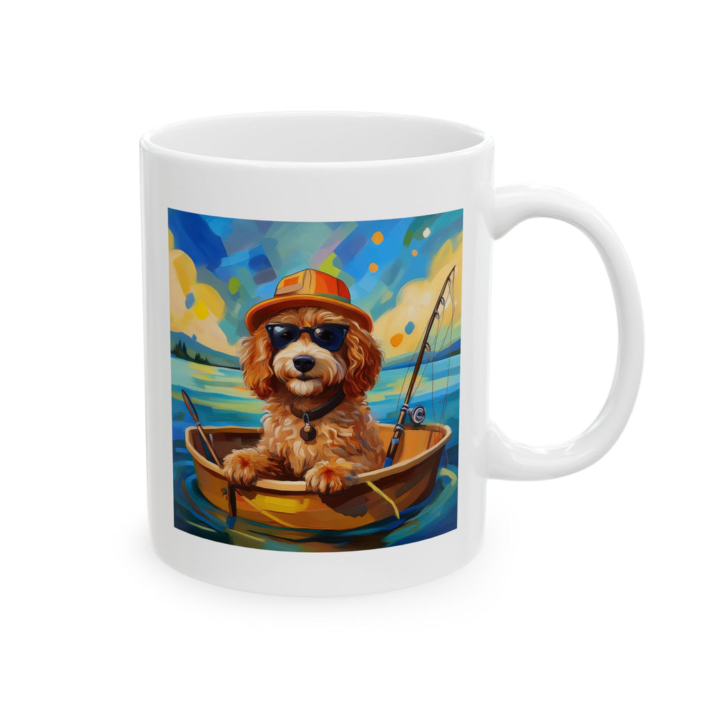 Doodle Fishing Ceramic Mug, (11oz, 15oz)