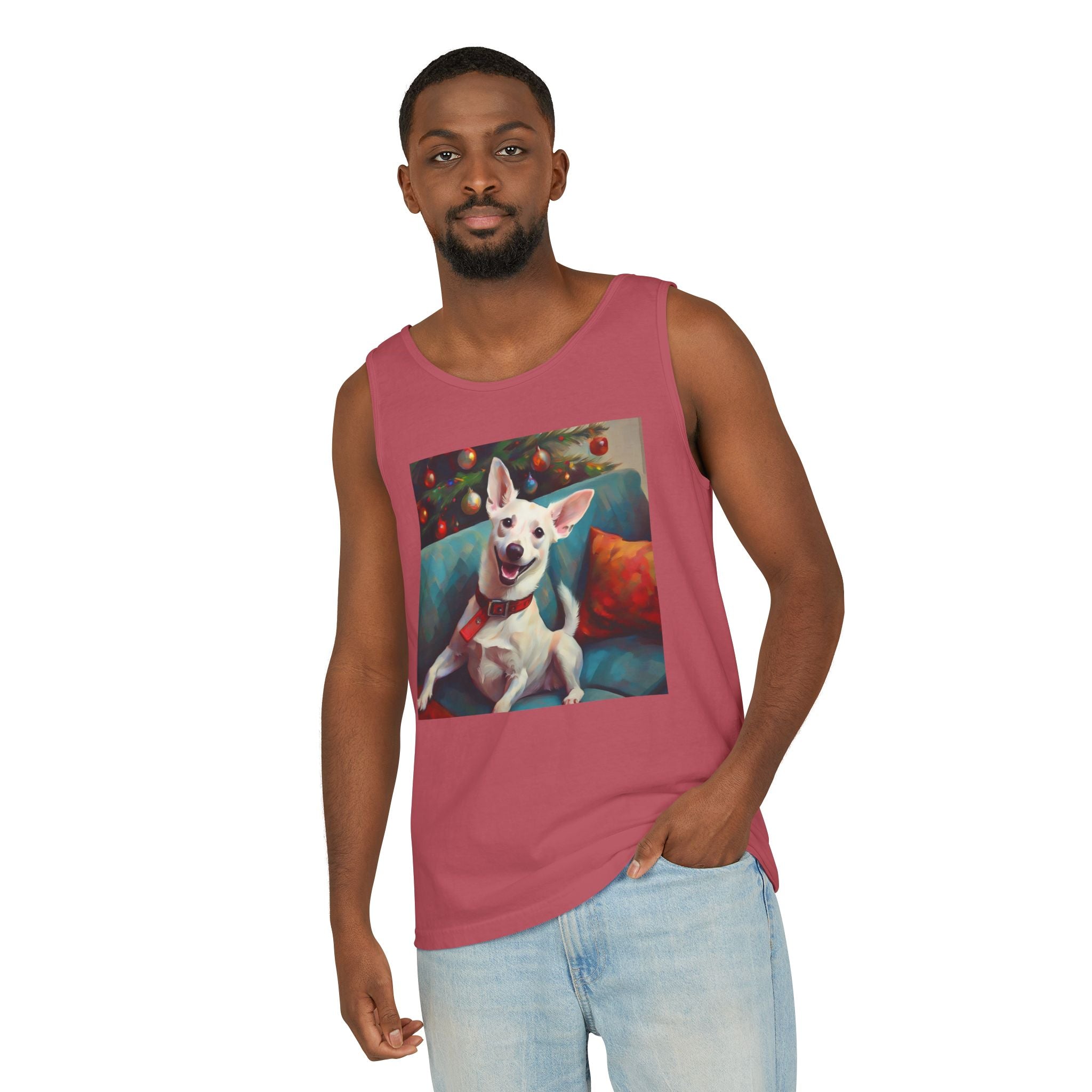 White Corgi Holiday II Unisex Tank Top