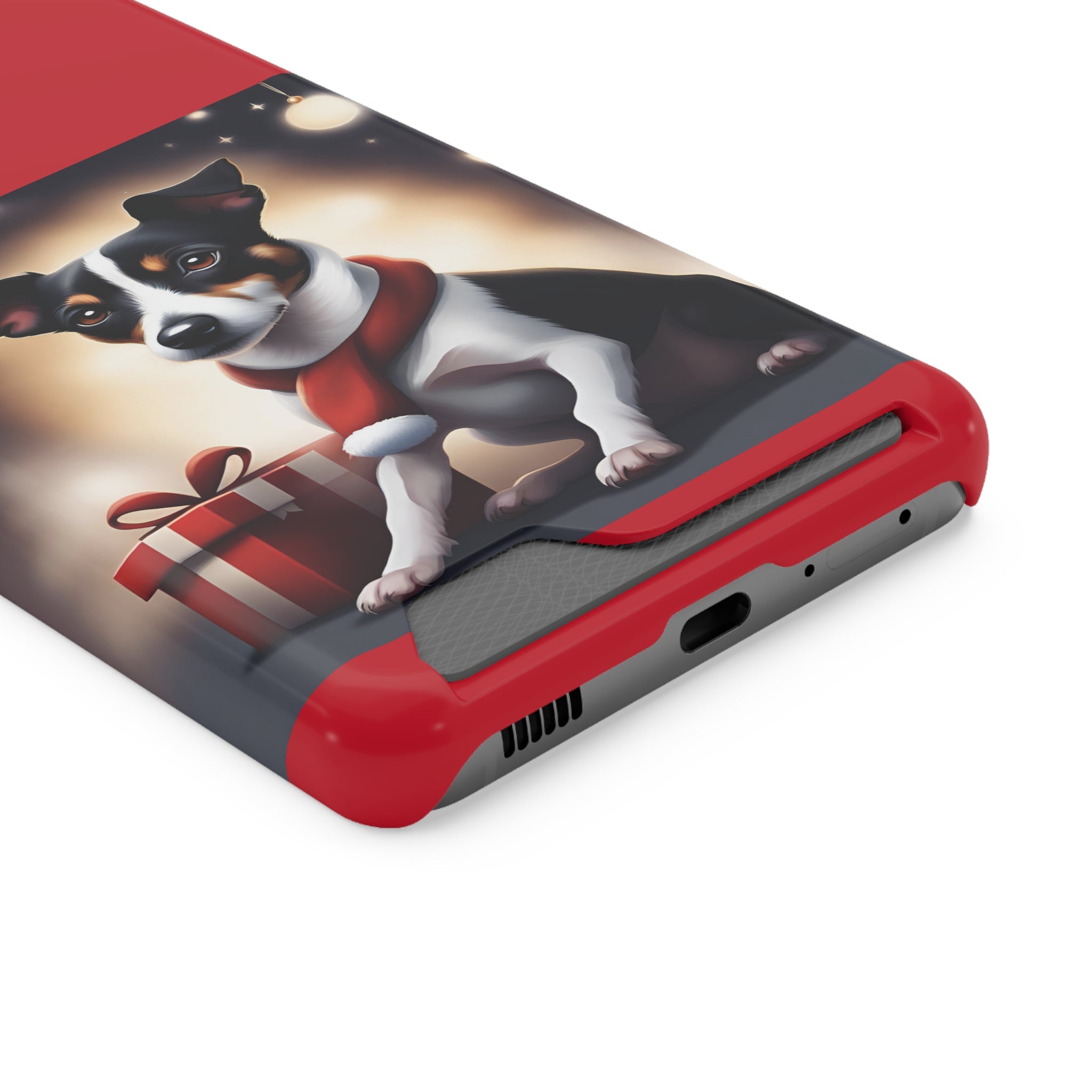 Jack Russel Holiday Phone Case with Card Holder