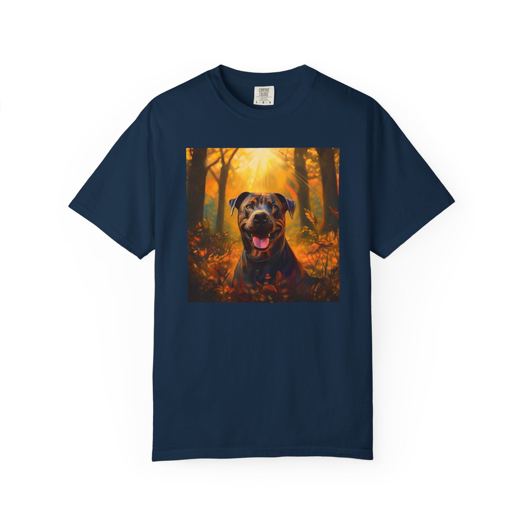 Pit Bull Brindle Autumn Unisex Garment-Dyed T-shirt