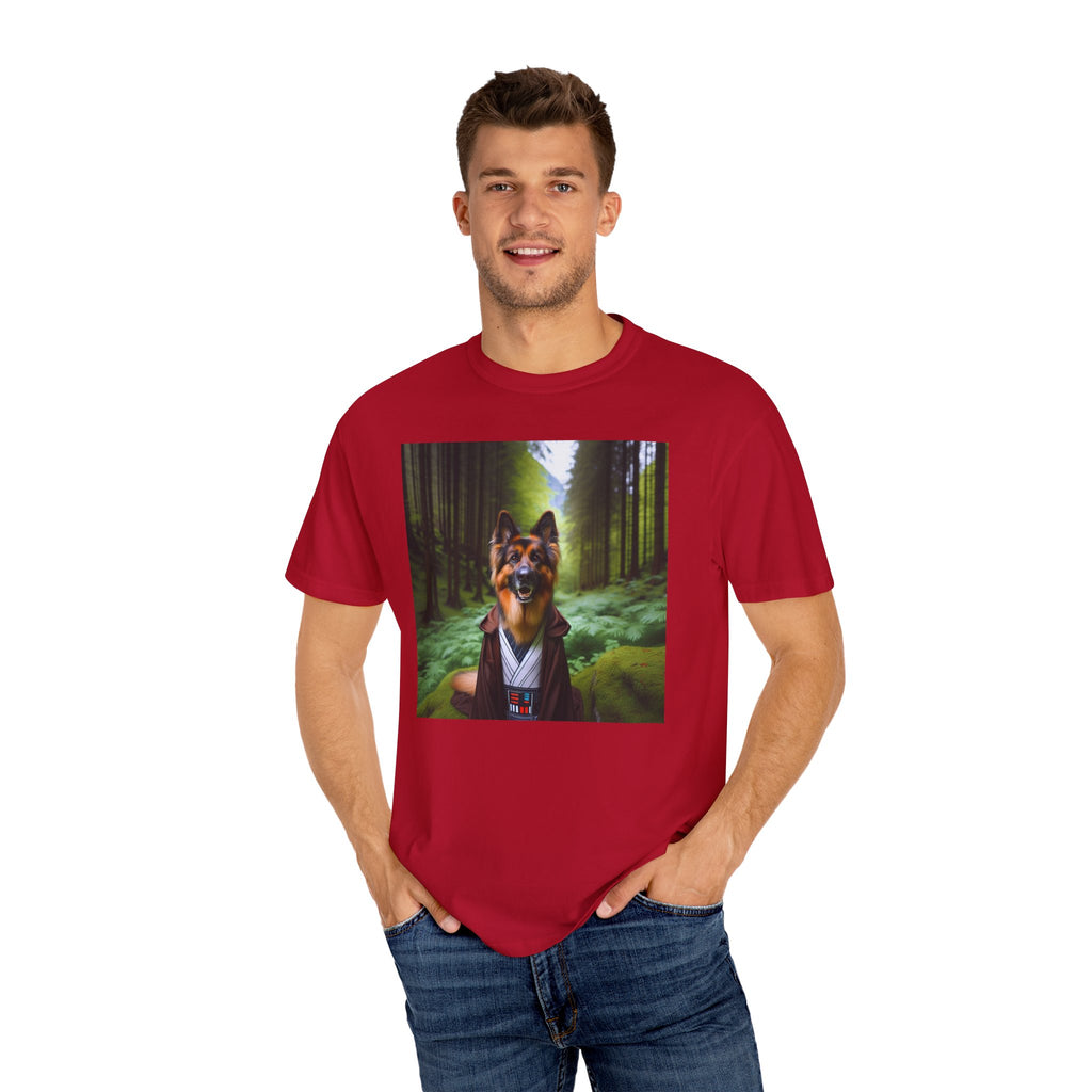 German Shepherd Forest Knight Unisex Garment-Dyed T-shirt