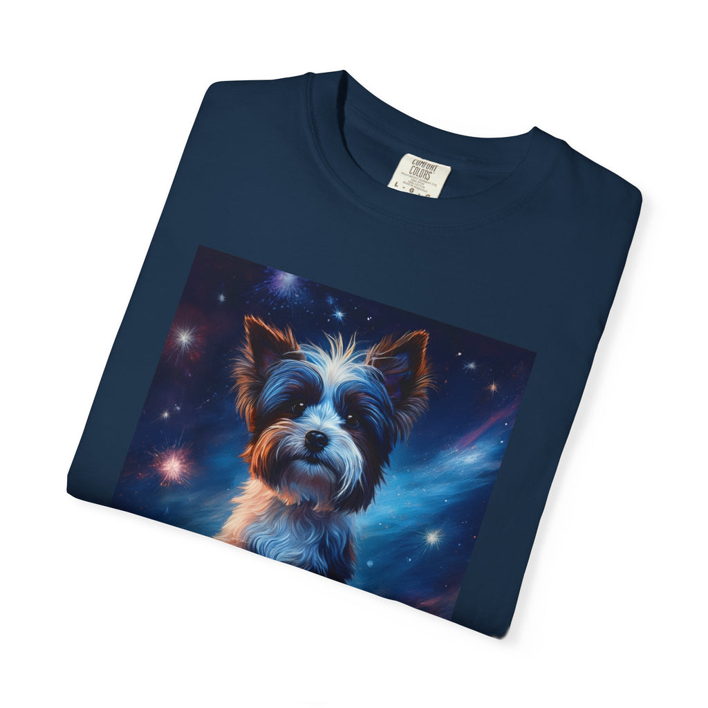 Biewer Terrier Stary Night Unisex Garment-Dyed T-shirt
