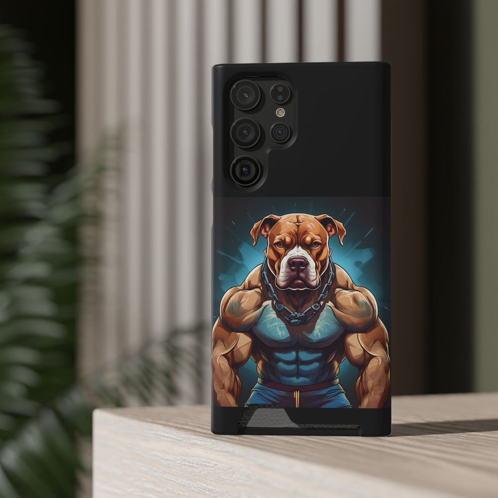 Pitbull Body Builder Phone Case with Card Holder