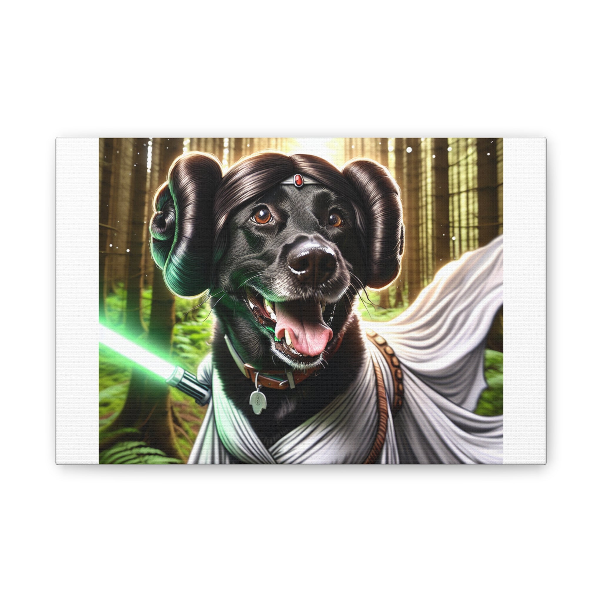 Black Lab Galaxy Princess Canvas Stretched, 0.75"