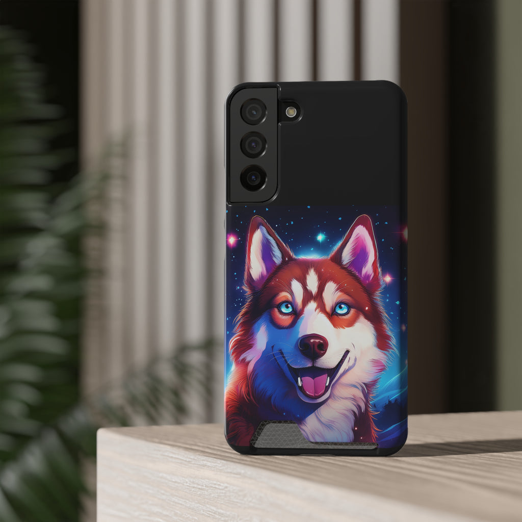 Eskimo Husky Stary Night Phone Case with Card Holder