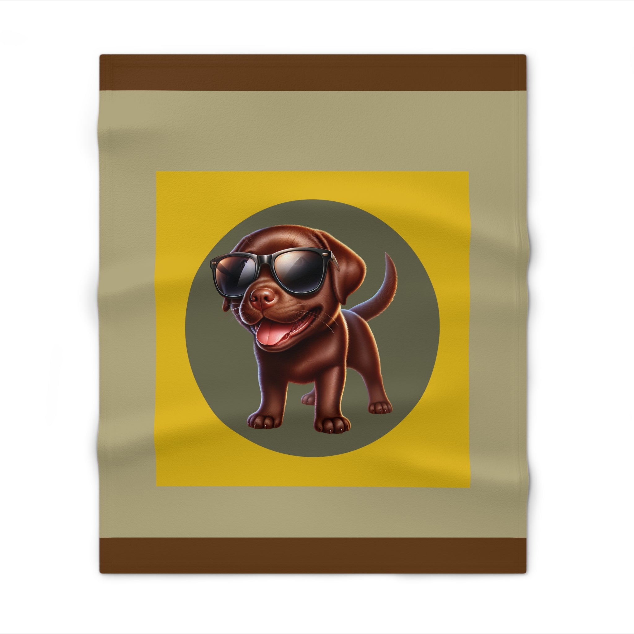 Chocolate Lab w/ Sunglasses Throw Blanket