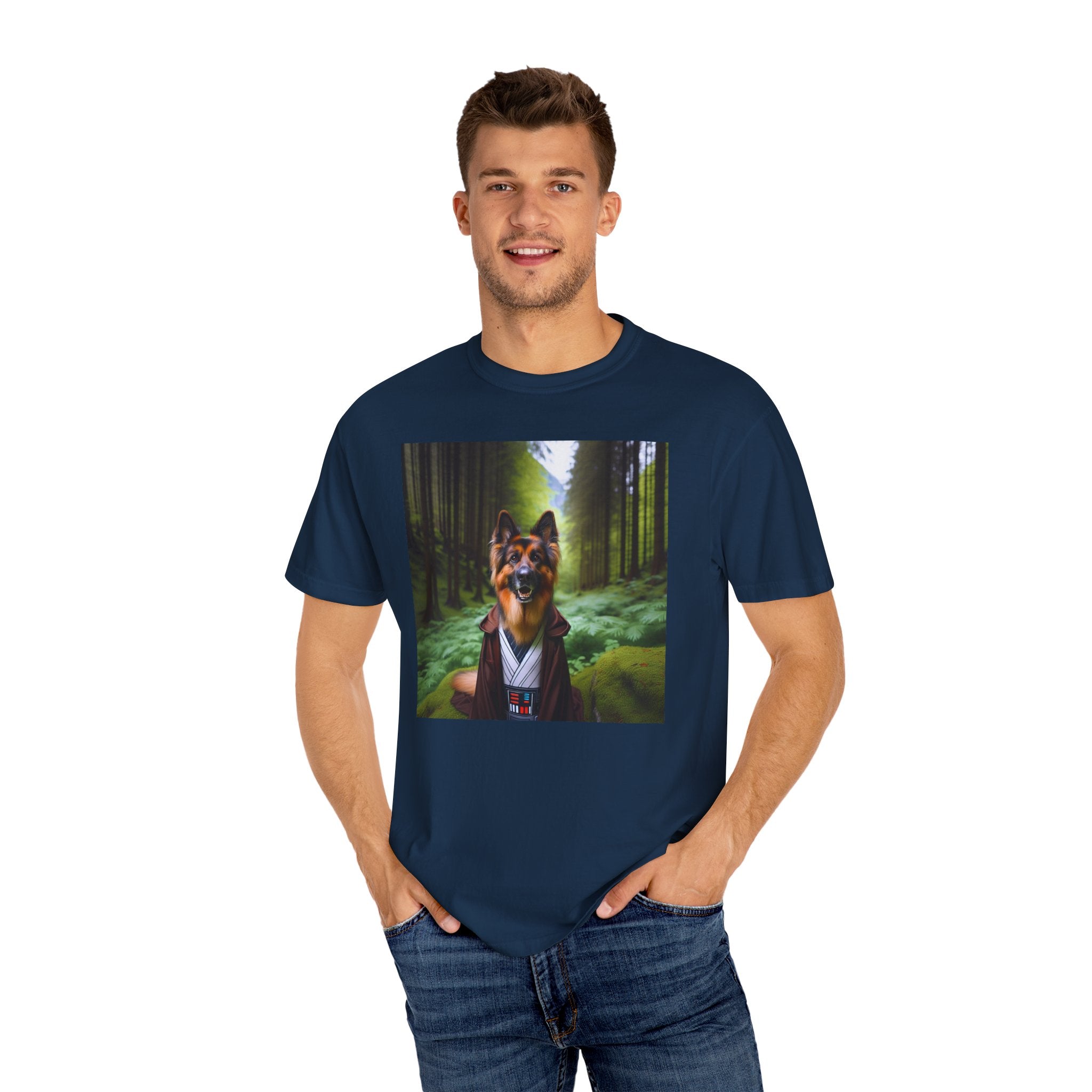 German Shepherd Forest Knight Unisex Garment-Dyed T-shirt