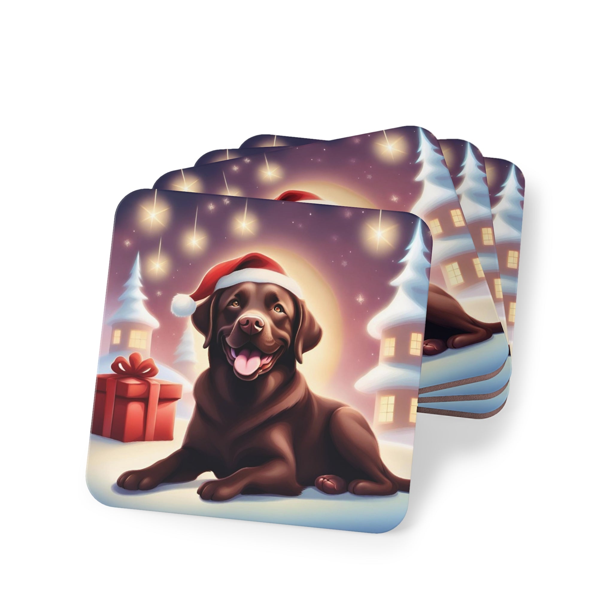 Chocolate Lab Holiday Coasters