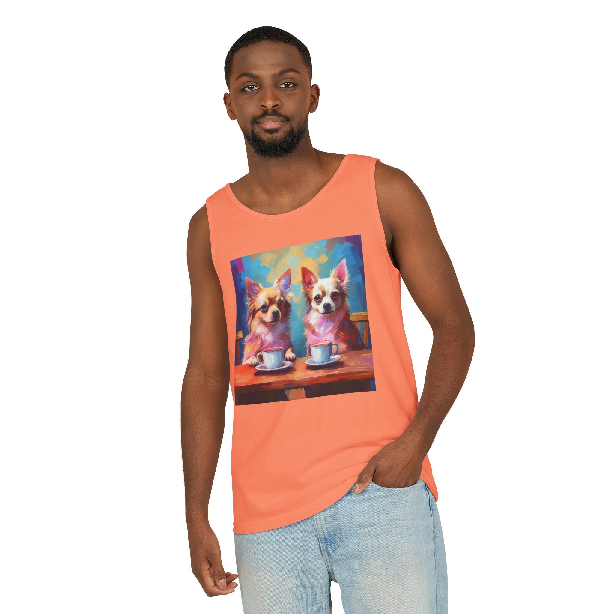 Cafe con Chihuahua Unisex Tank Top