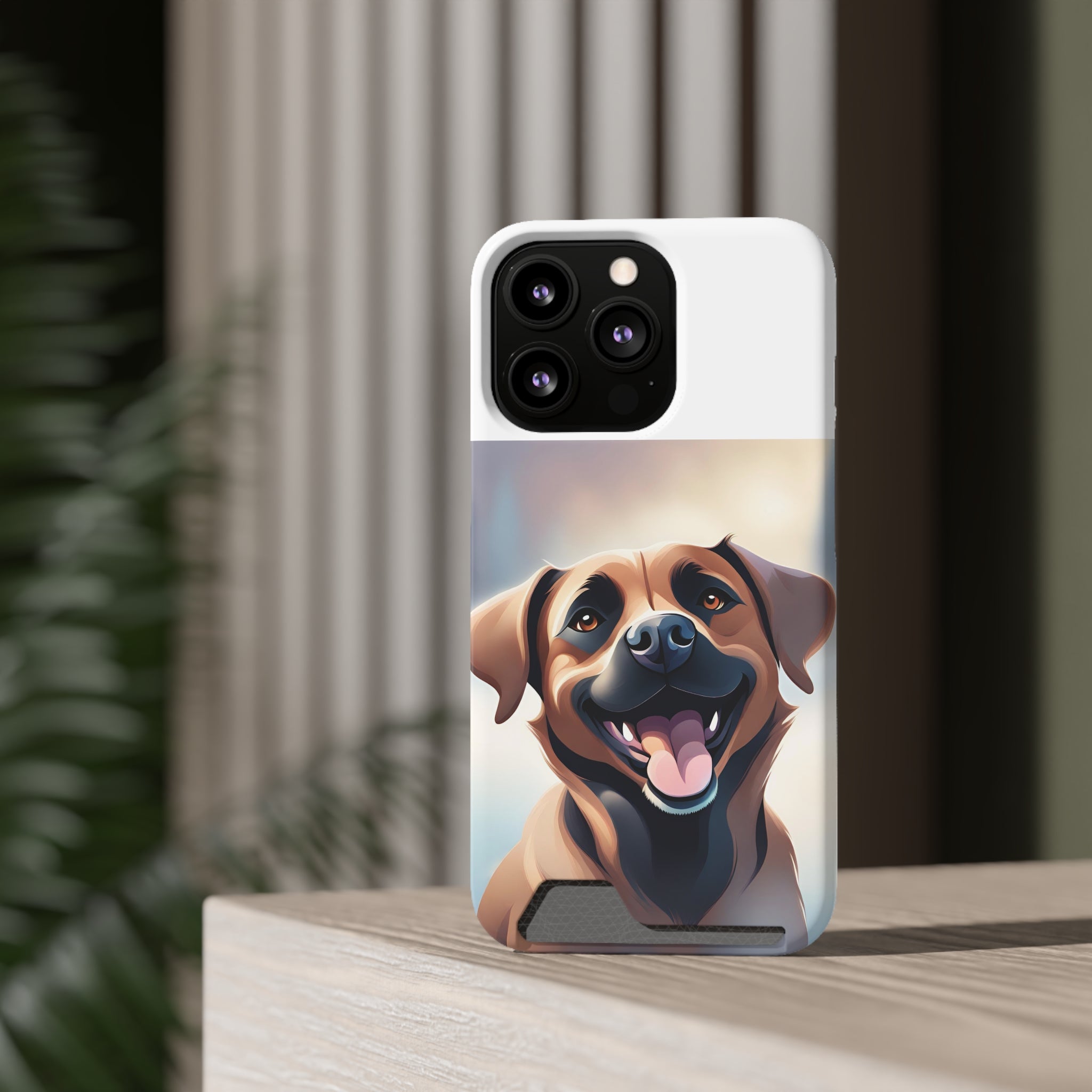 Black Mouth Cur Phone Case with Card Holder