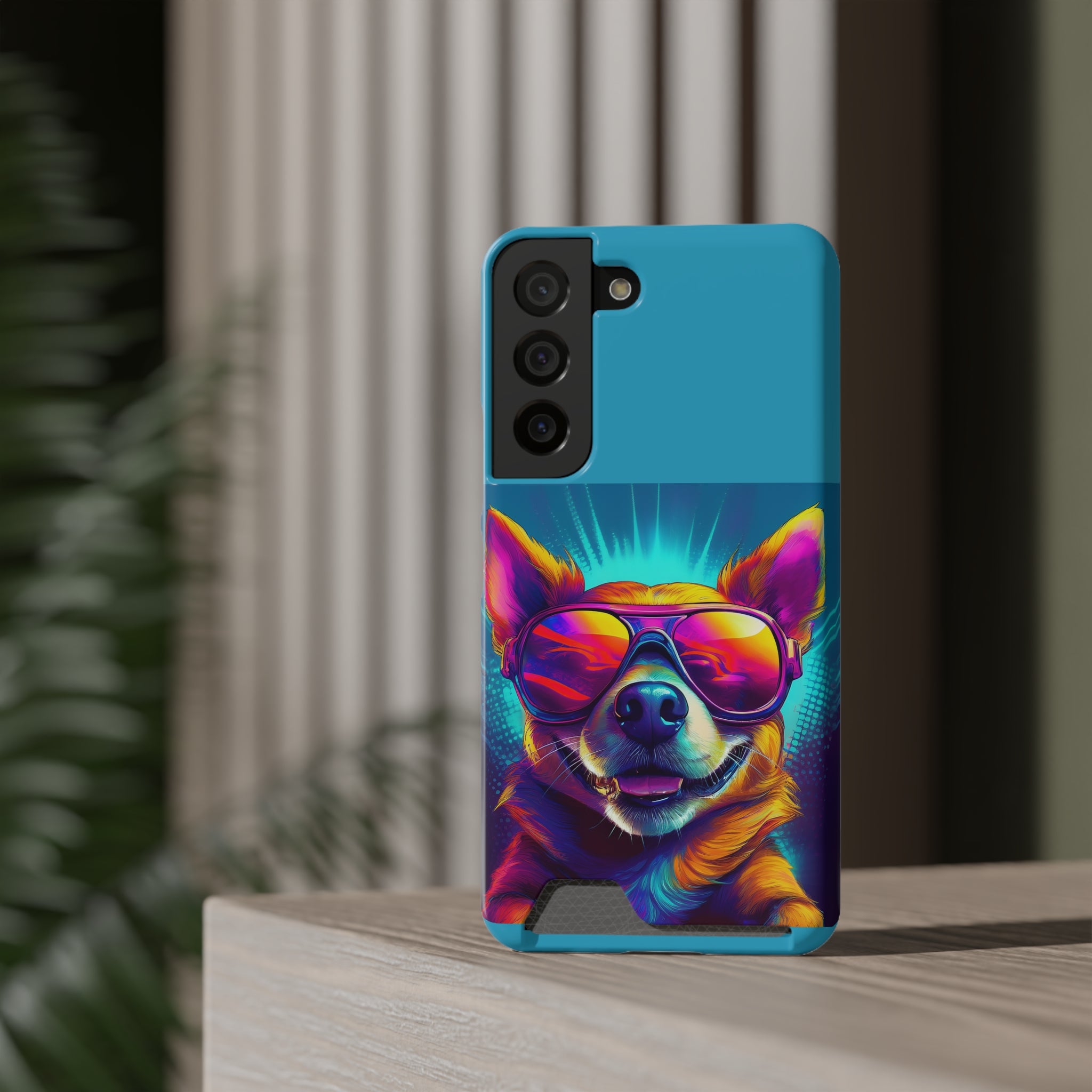 Chihuahua Cool Sunglasses Phone Case with Card Holder