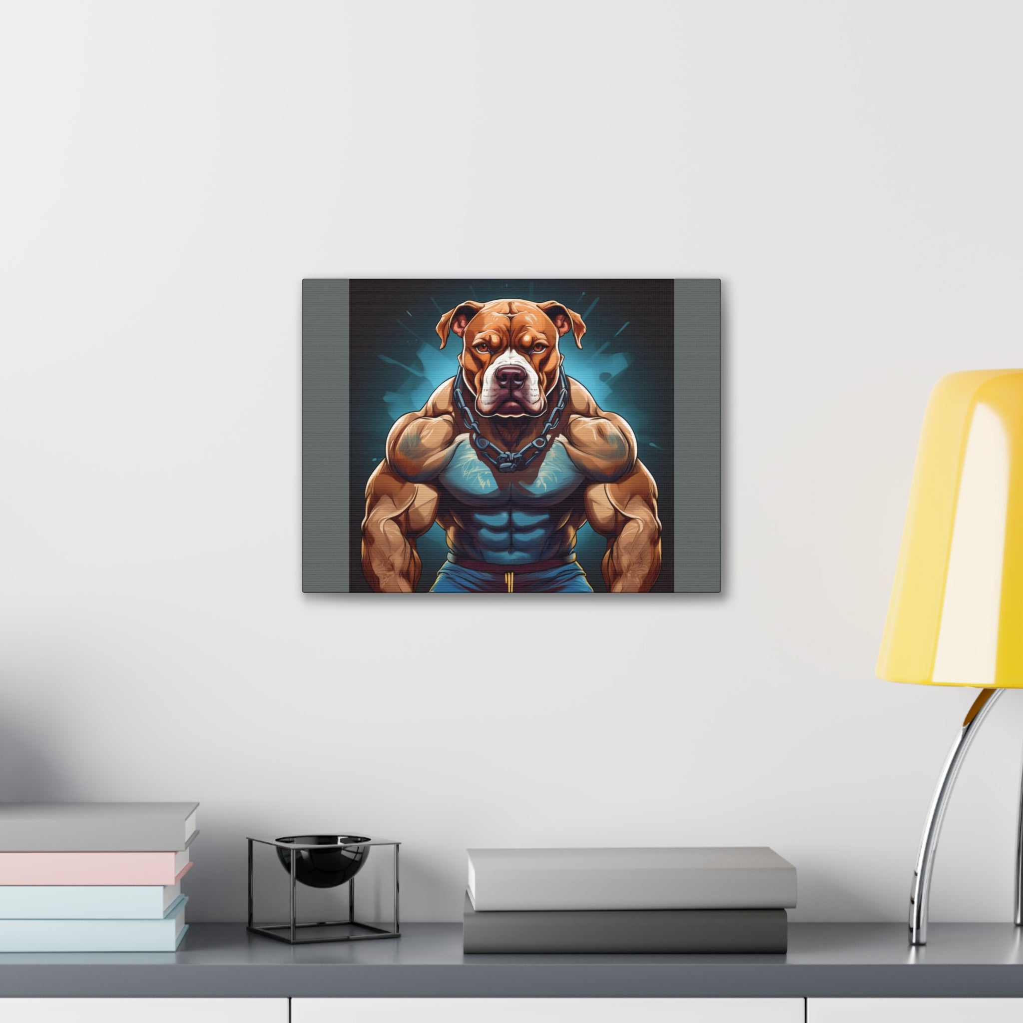 Pitbull Body Builder Cavas Painting