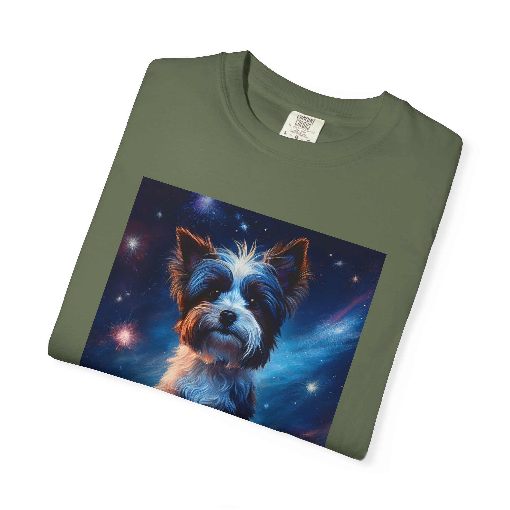 Biewer Terrier Stary Night Unisex Garment-Dyed T-shirt