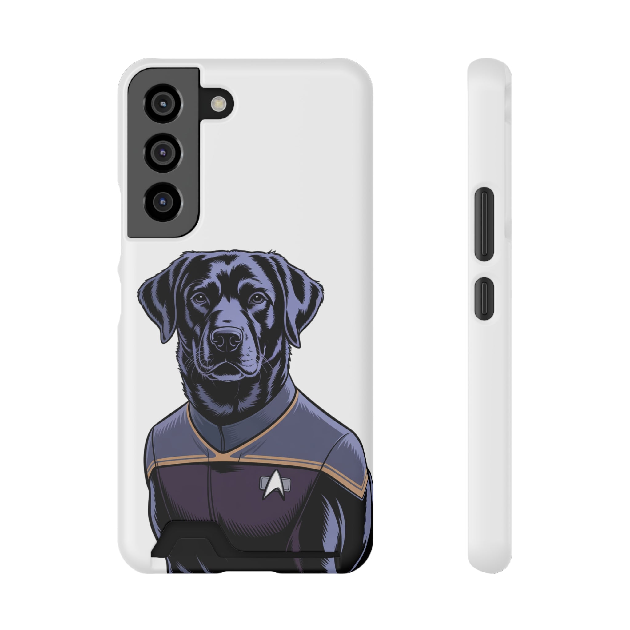 Black Lab Dog-Fleet Phone Case with Card Holder