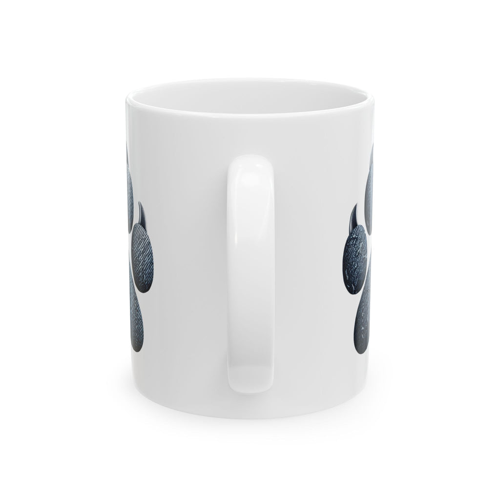 Denim Paw Ceramic Mug, (11oz, 15oz)