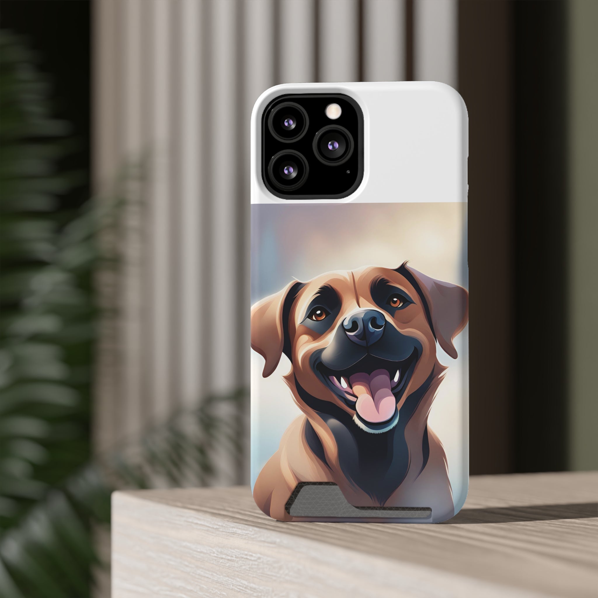 Black Mouth Cur Phone Case with Card Holder