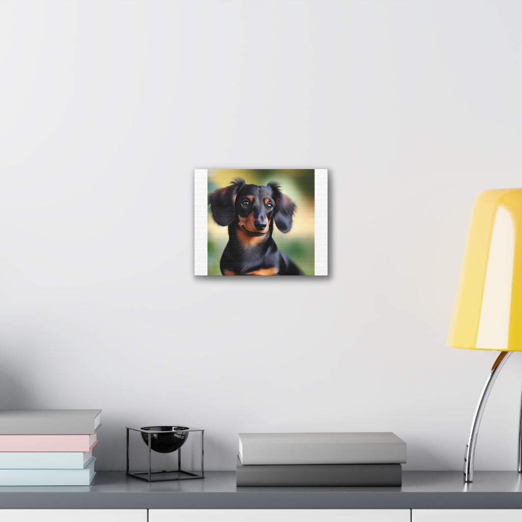 Black/Brown Dachshund Canvas Stretched, 0.75"