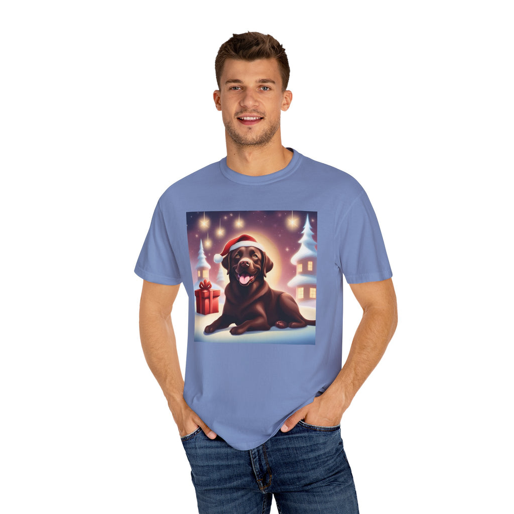 Chocolate Lab Holiday Unisex Garment-Dyed T-shirt