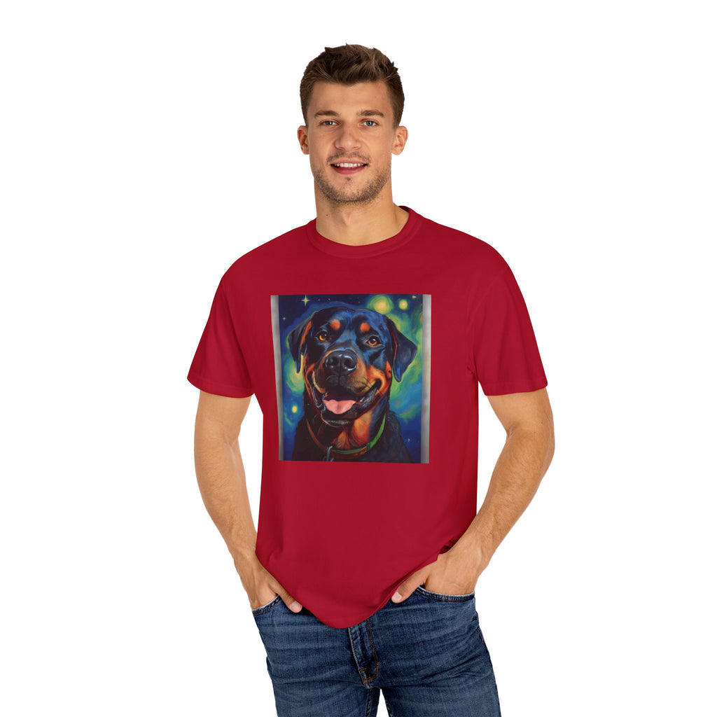Rottweiler Stary Night Unisex Garment-Dyed T-shirt