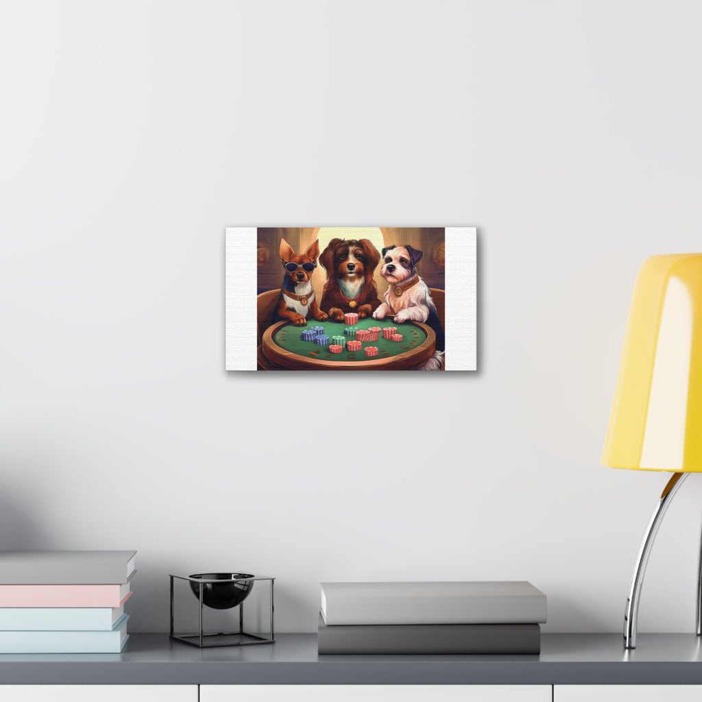 Puppy Poker Canvas Stretched, 0.75"