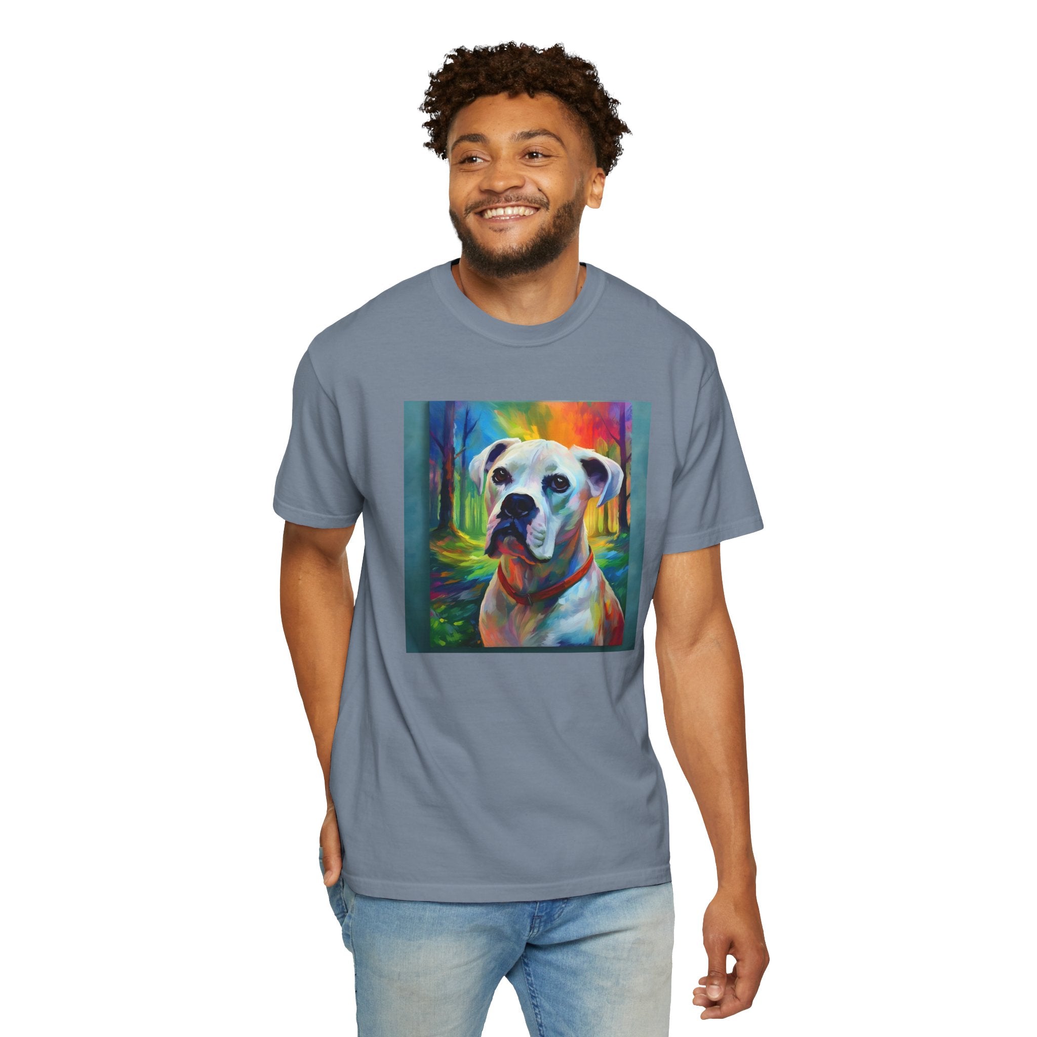 Boxer Rainbow Sky Unisex Garment-Dyed T-shirt