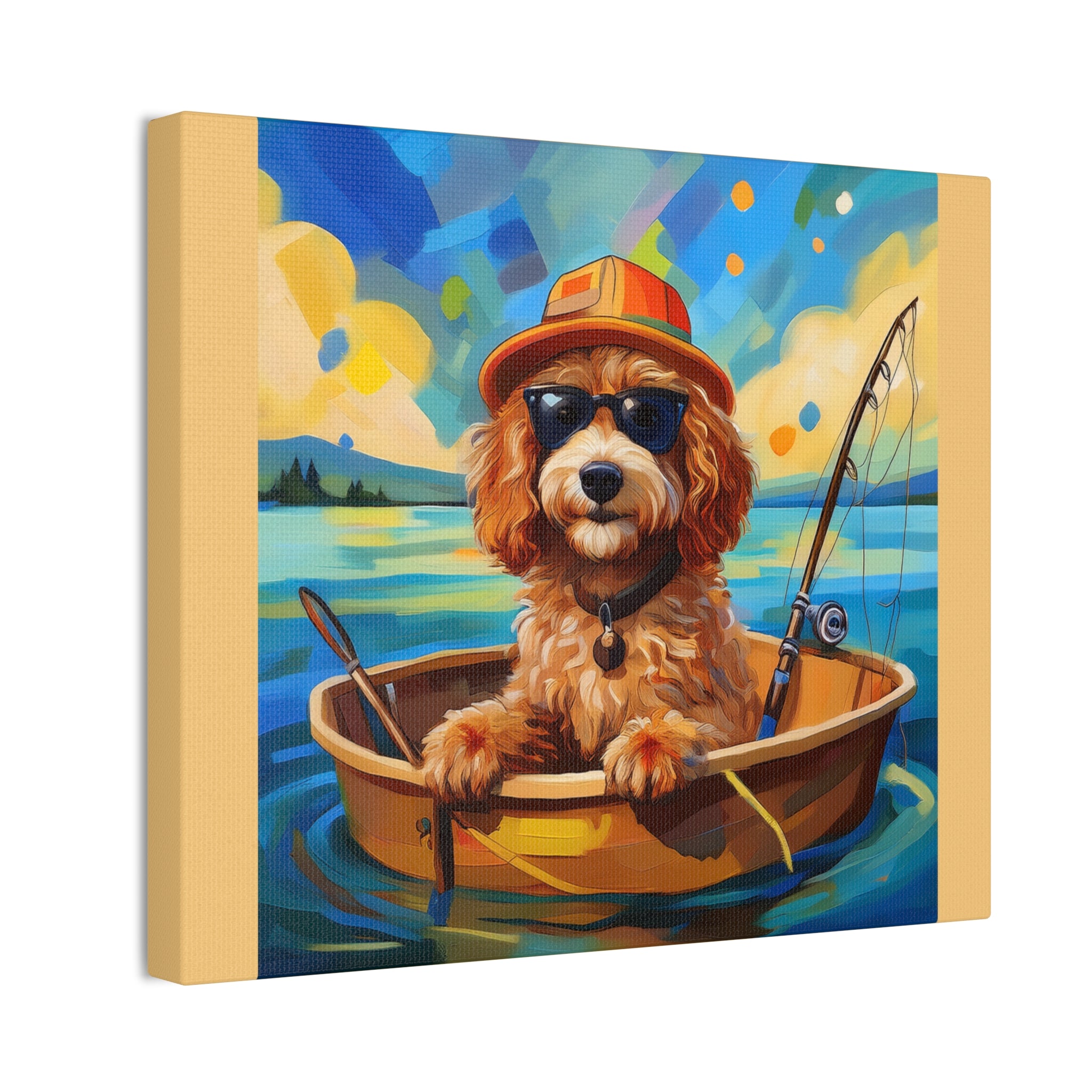 Doodle Fishing Canvas Painting