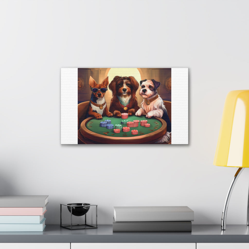 Puppy Poker Canvas Stretched, 0.75"