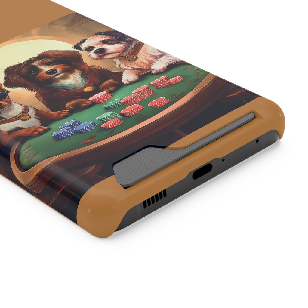 Puppy Poker Phone Case with Card Holder