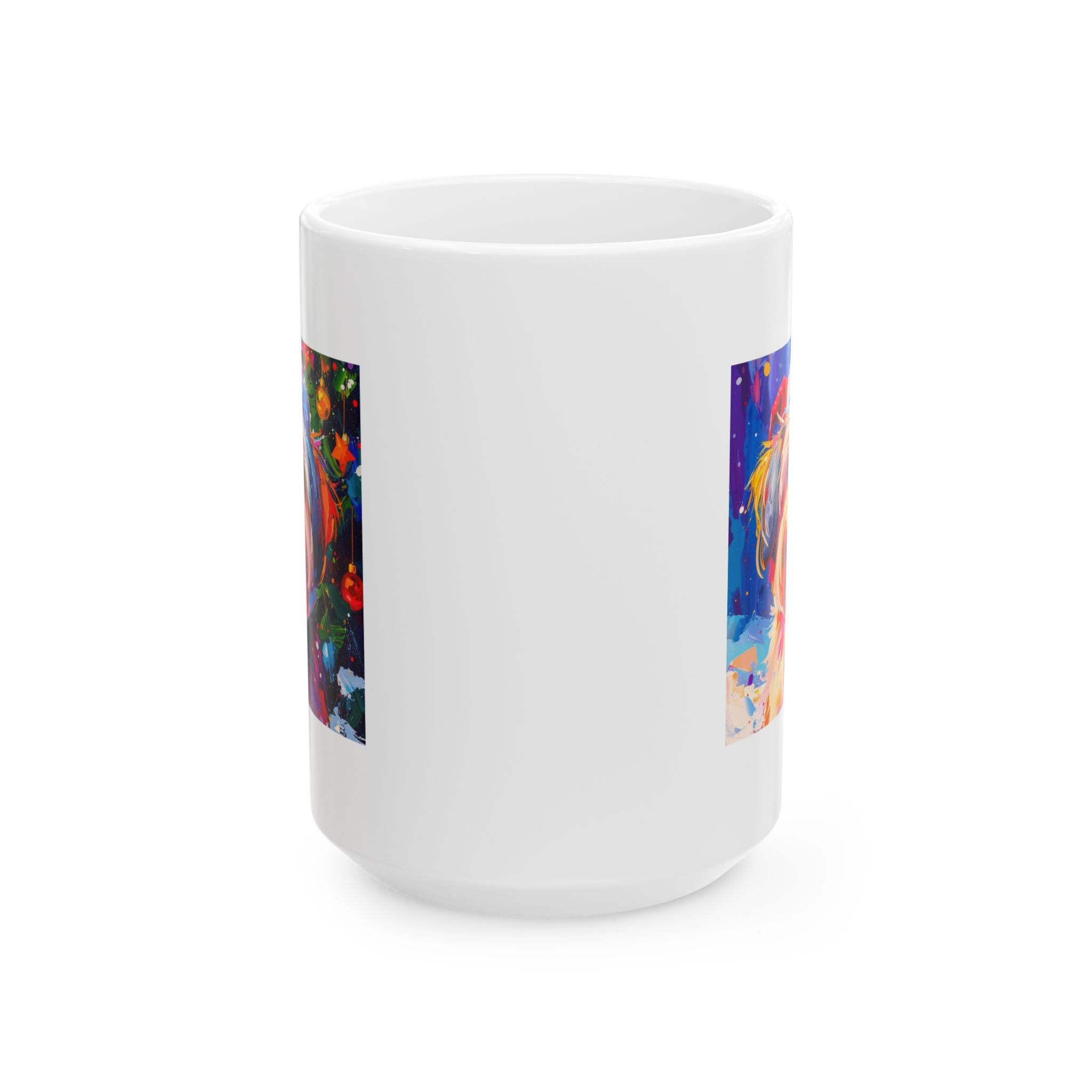 Yorkie Holiday II Ceramic Mug, (11oz, 15oz)