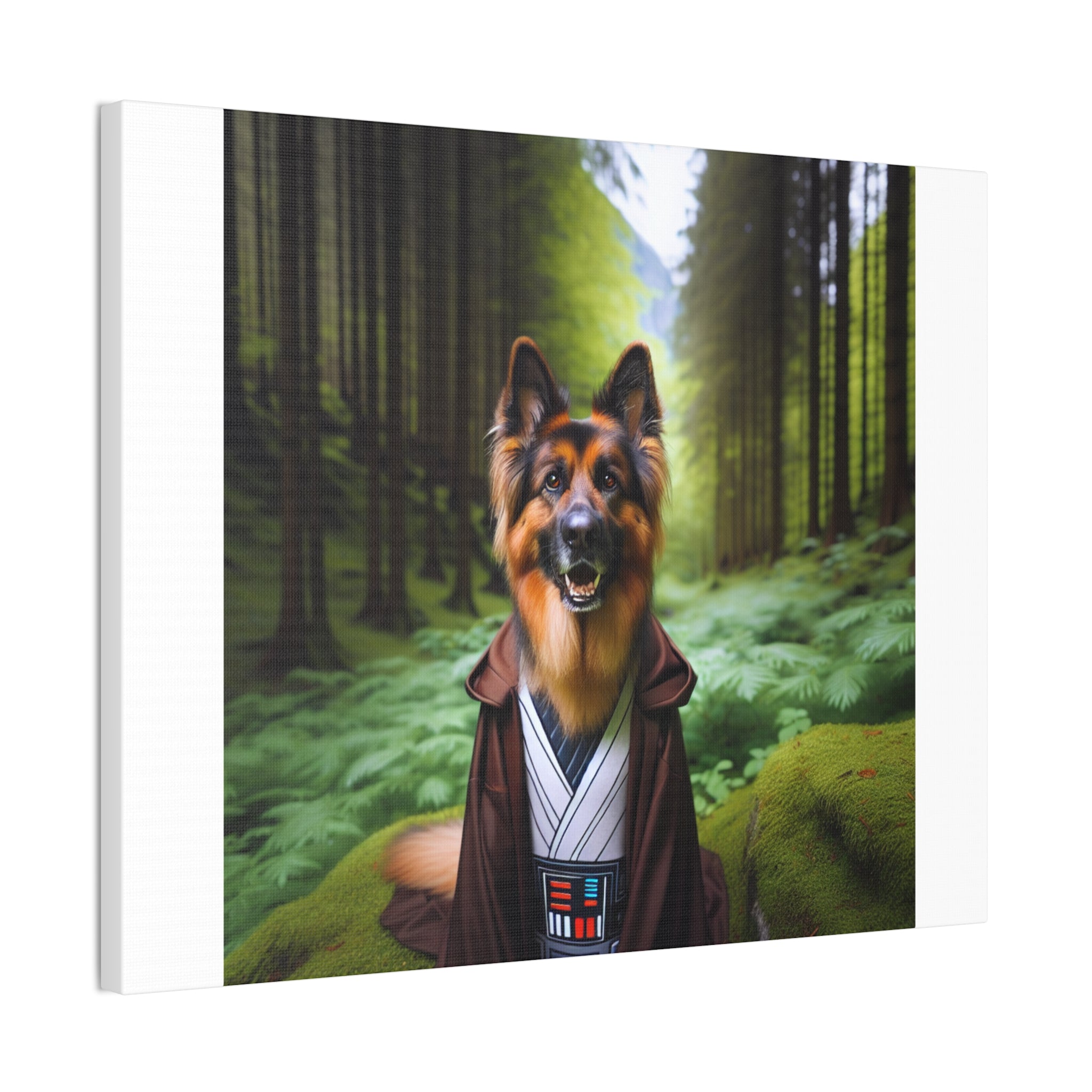 German Shepherd Forest Knight Canvas Stretched, 0.75"