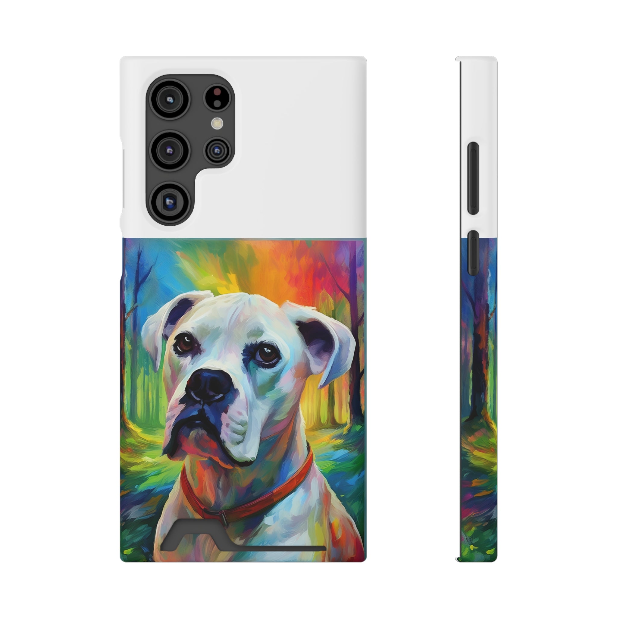Boxer Rainbow Sky Phone Case with Card Holder