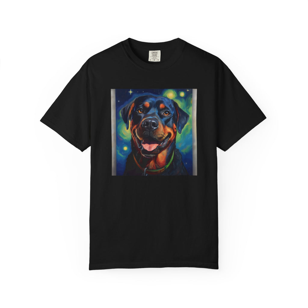 Rottweiler Stary Night Unisex Garment-Dyed T-shirt