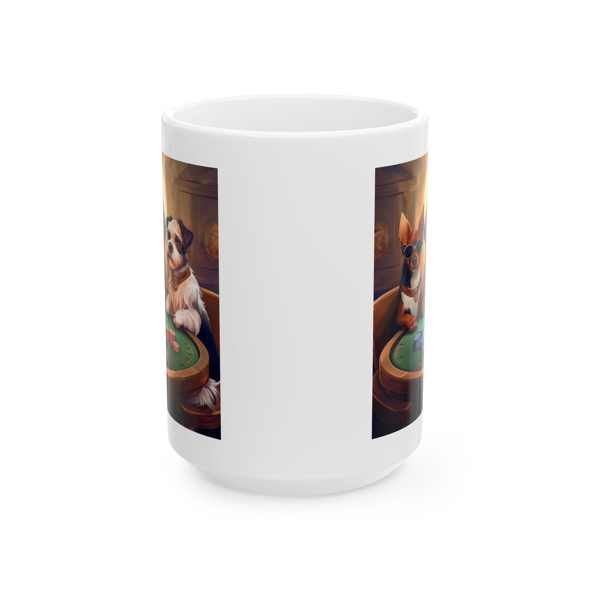 Puppy Poker Ceramic Mug, (11oz, 15oz)
