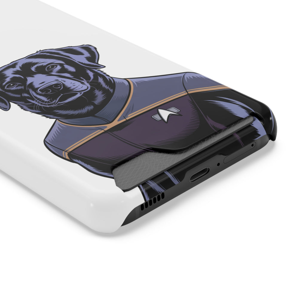 Black Lab Dog-Fleet Phone Case with Card Holder