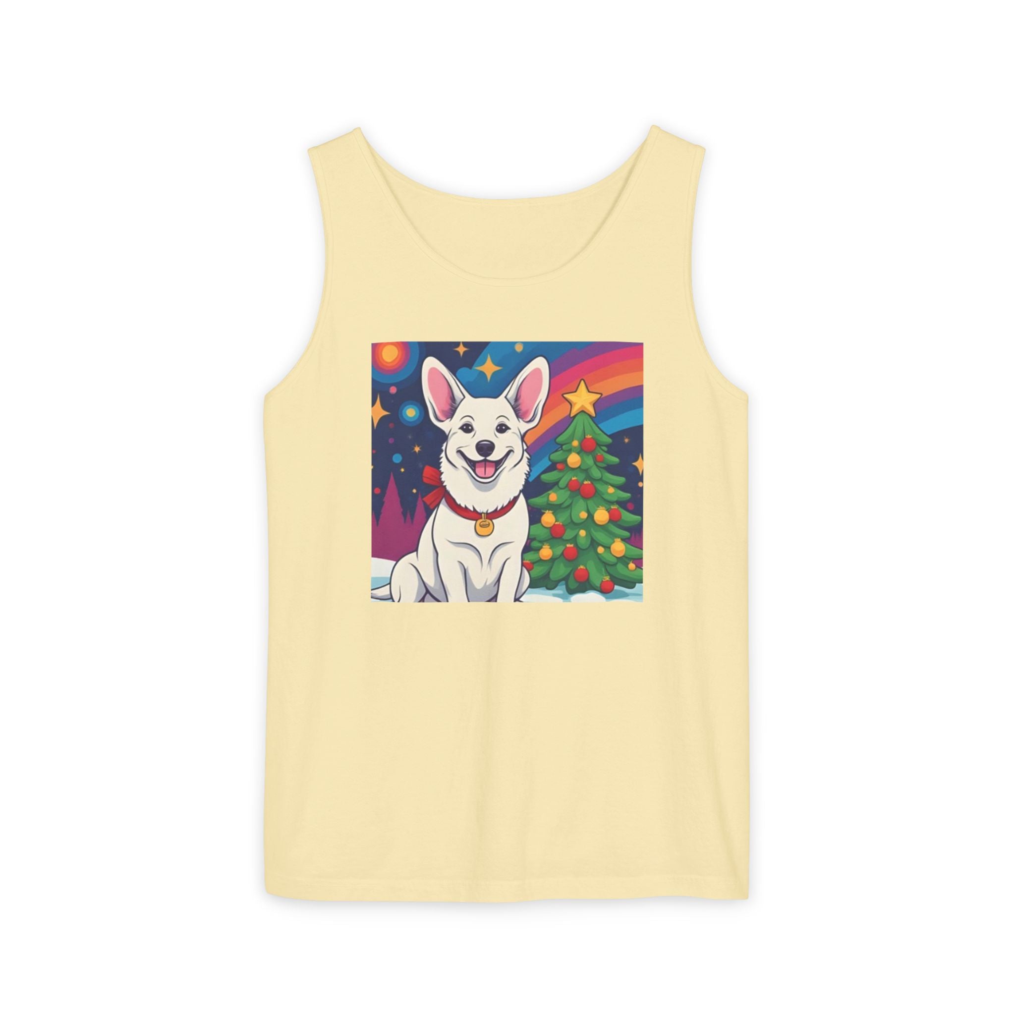 White Corgi Holiday Unisex Tank Top