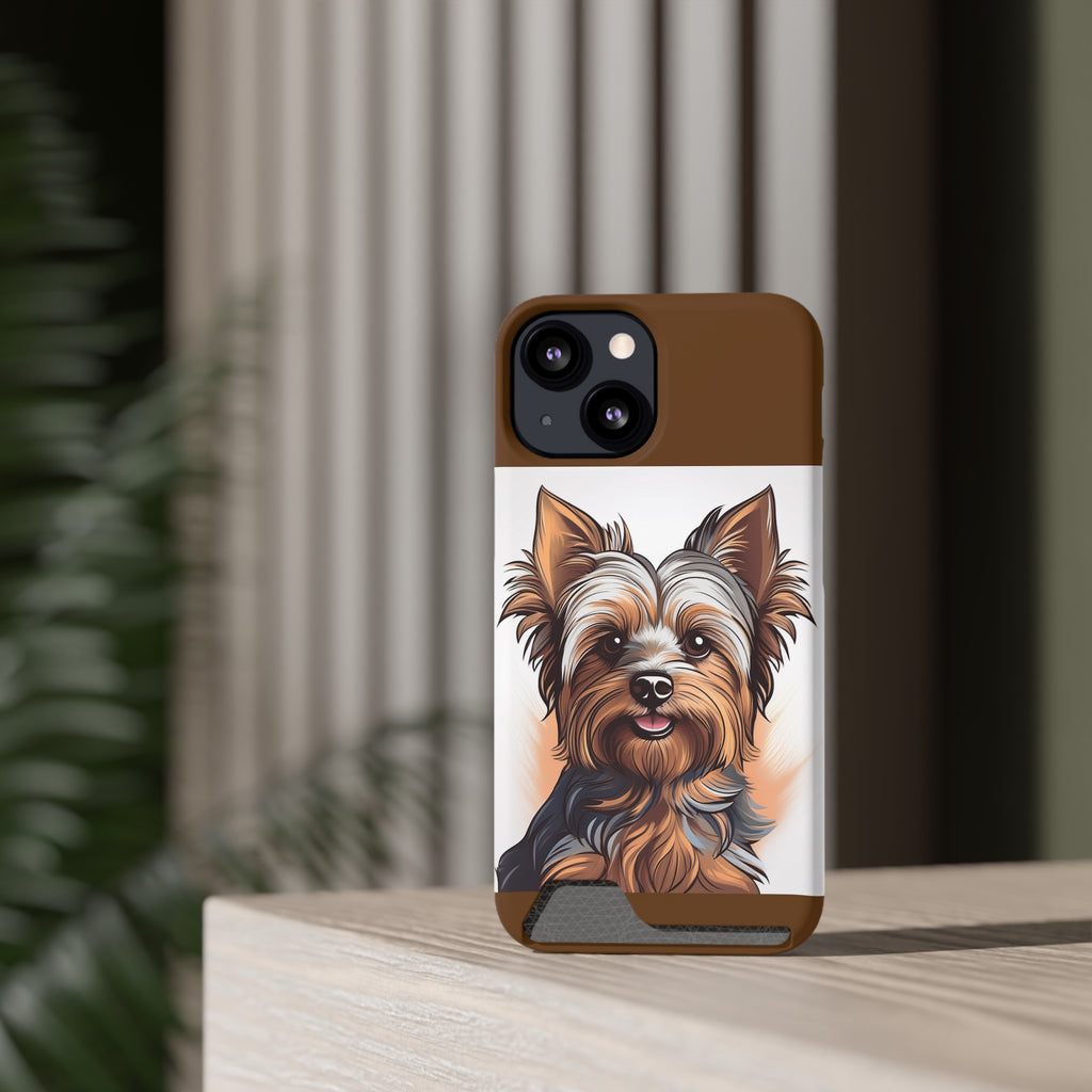 Yorkie Phone Case with Card Holder