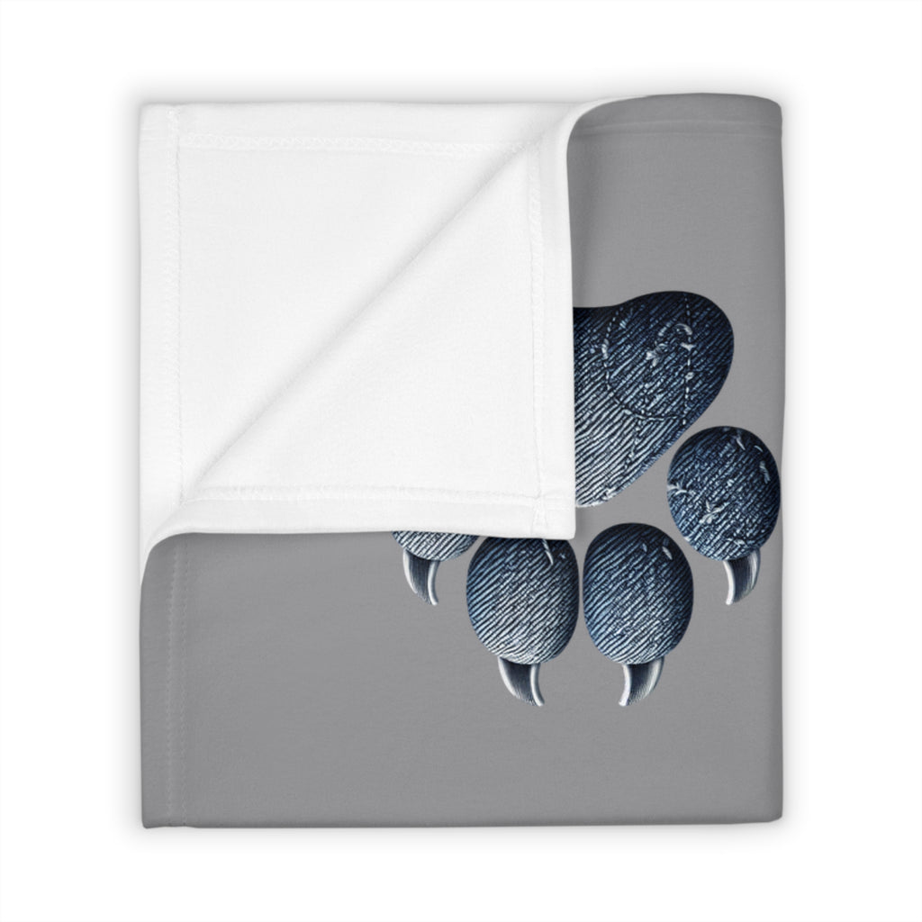 Denim Paw Throw Blanket