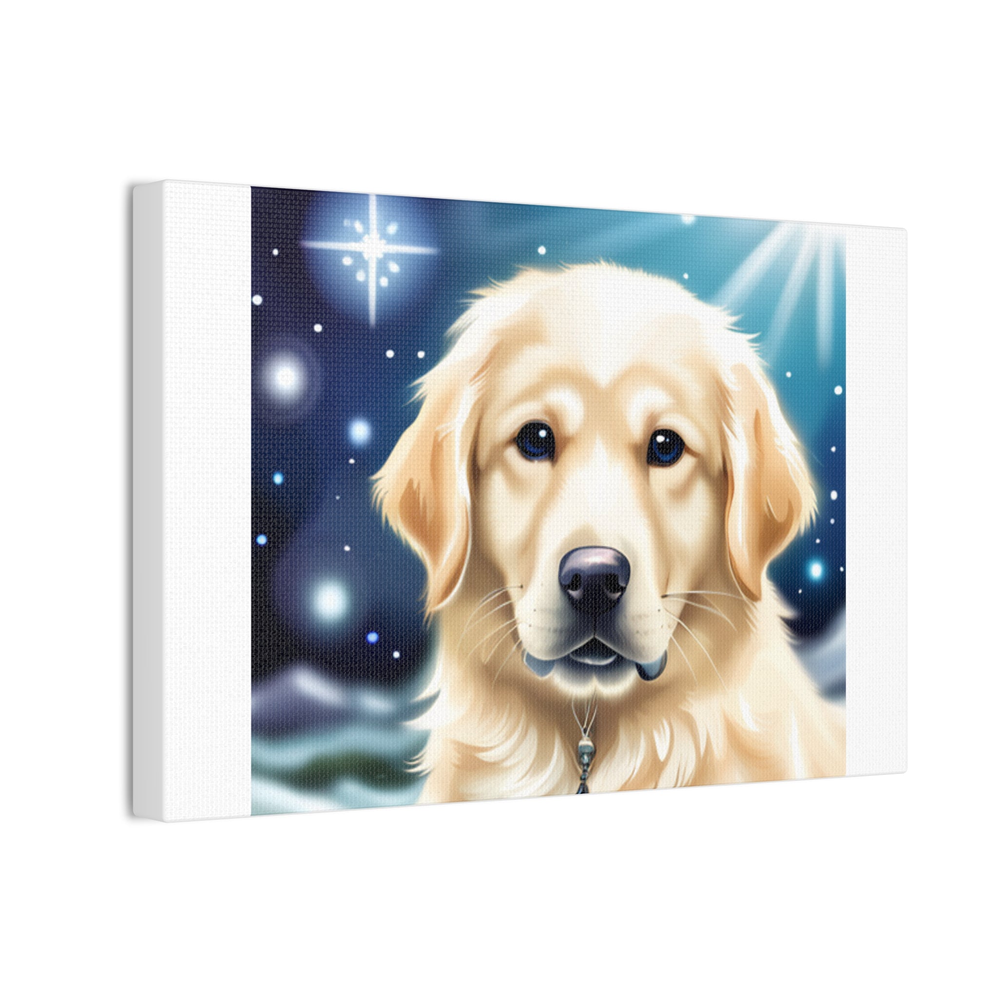 Golden Retriever Stary Night Canvas Stretched, 0.75"