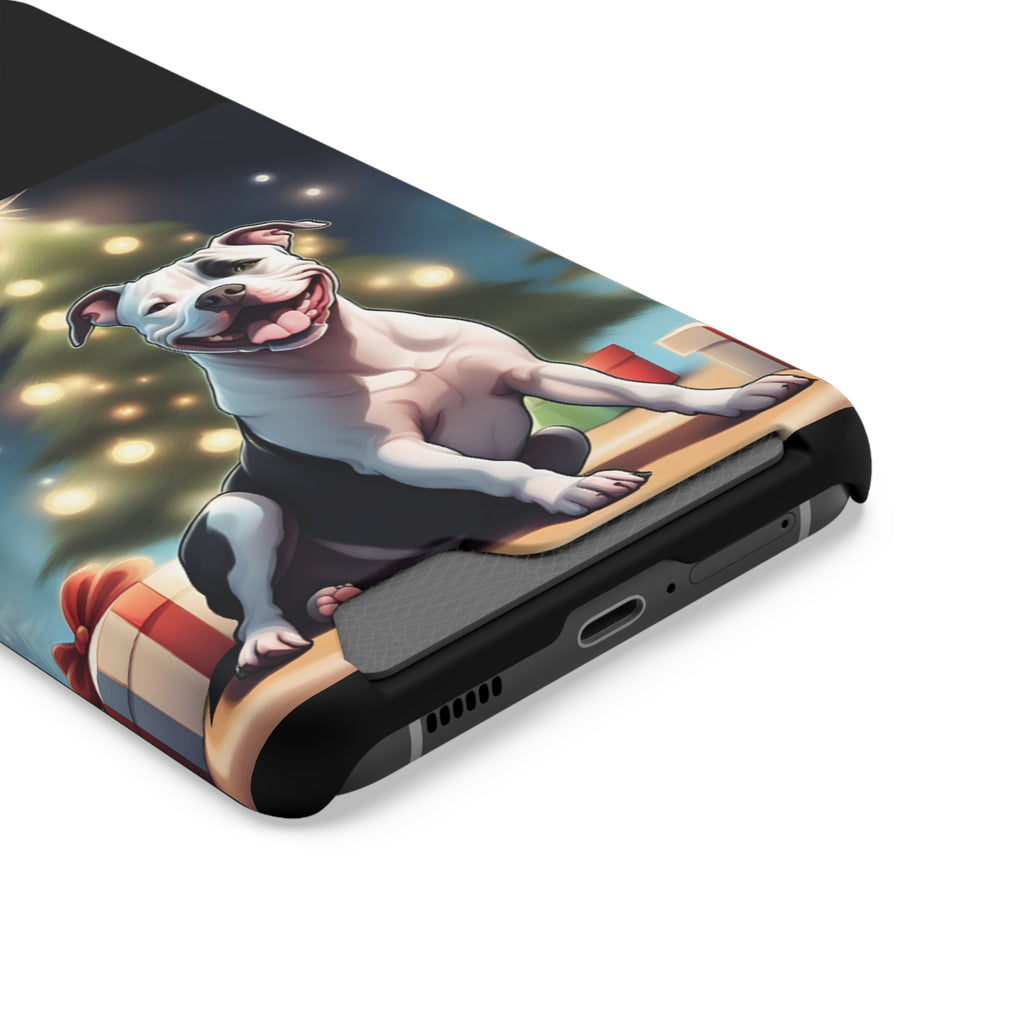 Pitbull Holiday Phone Case with Card Holder